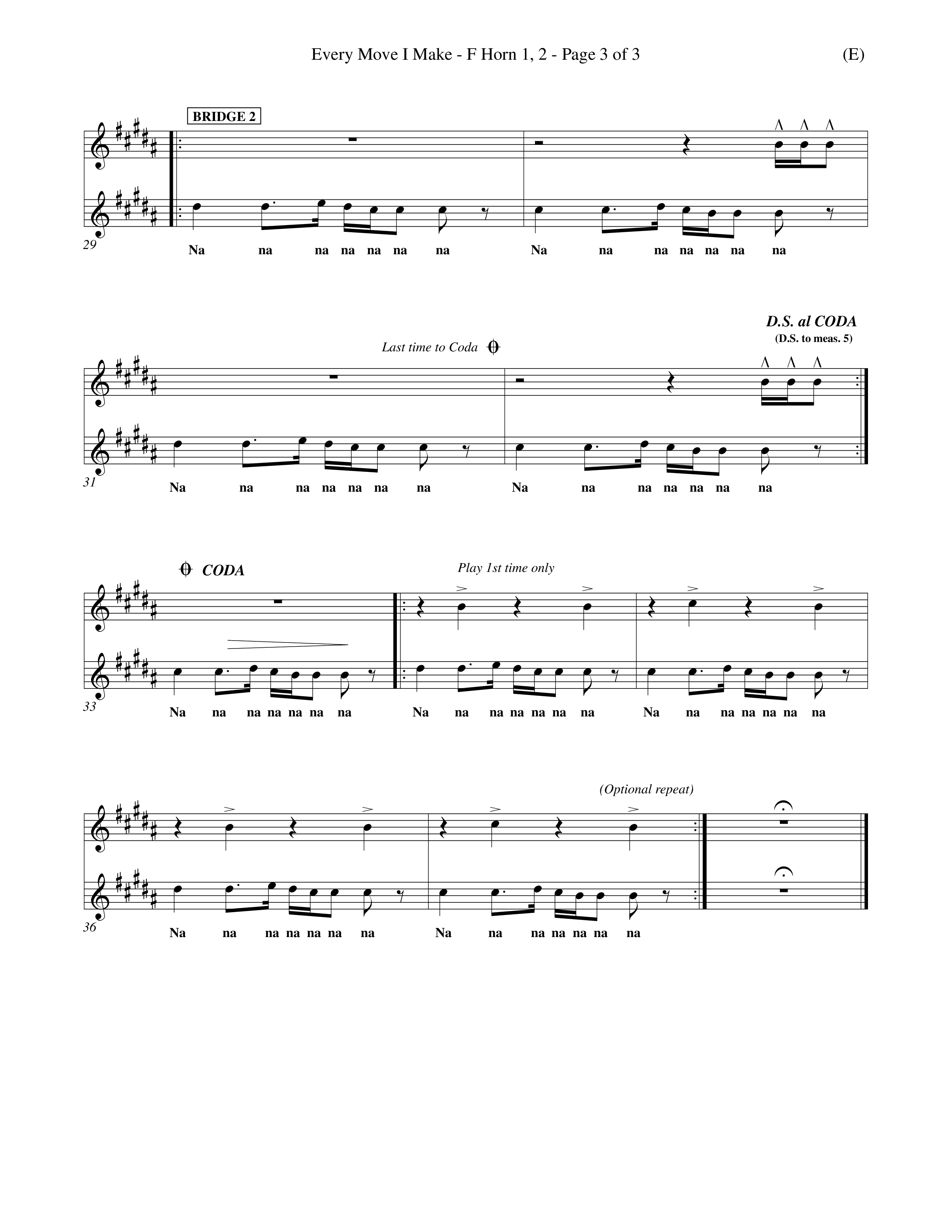 Every Move I Make (Choral Anthem SATB) French Horn (Word Music Choral / Arr. Keith Christopher)