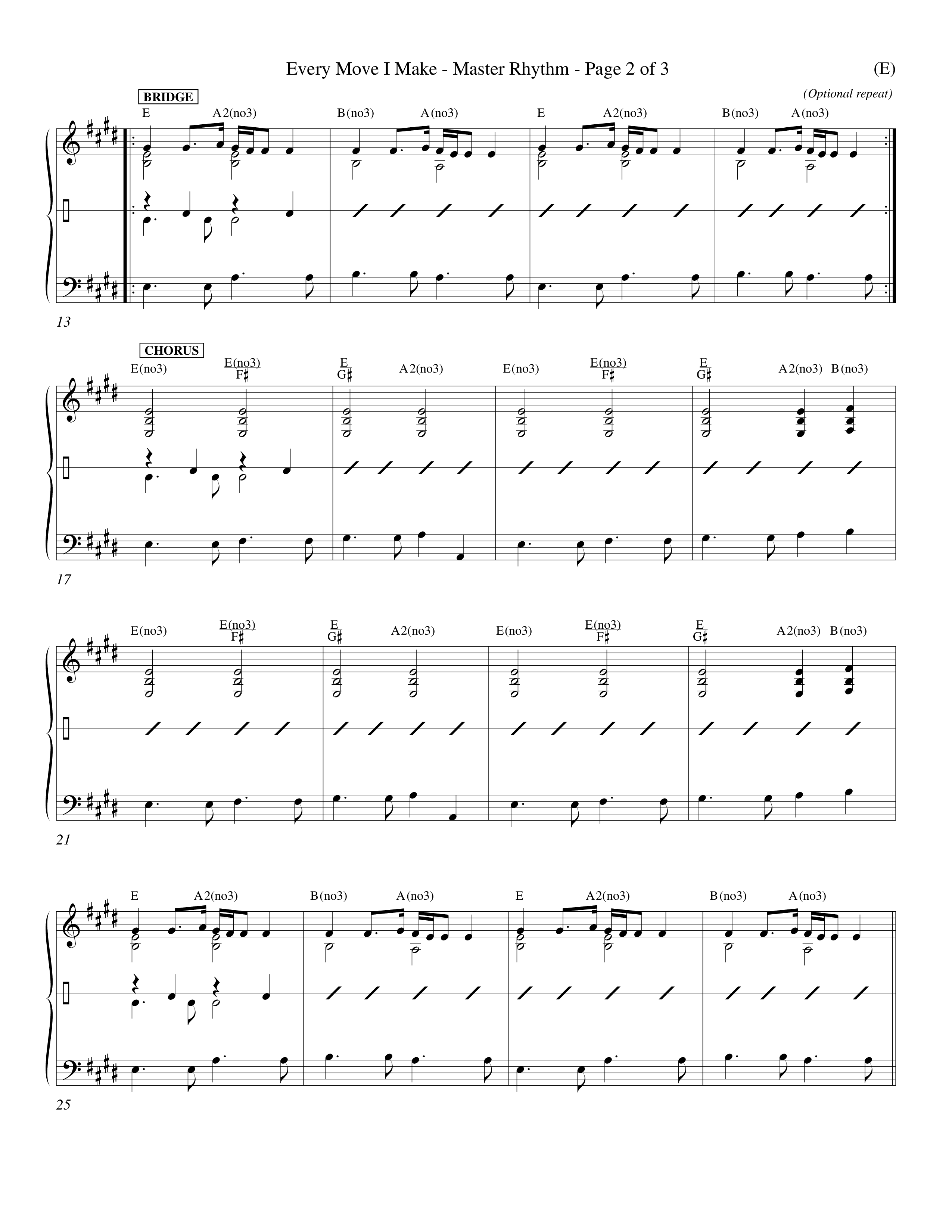 Every Move I Make (Choral Anthem SATB) Rhythm Chart (Word Music Choral / Arr. Keith Christopher)