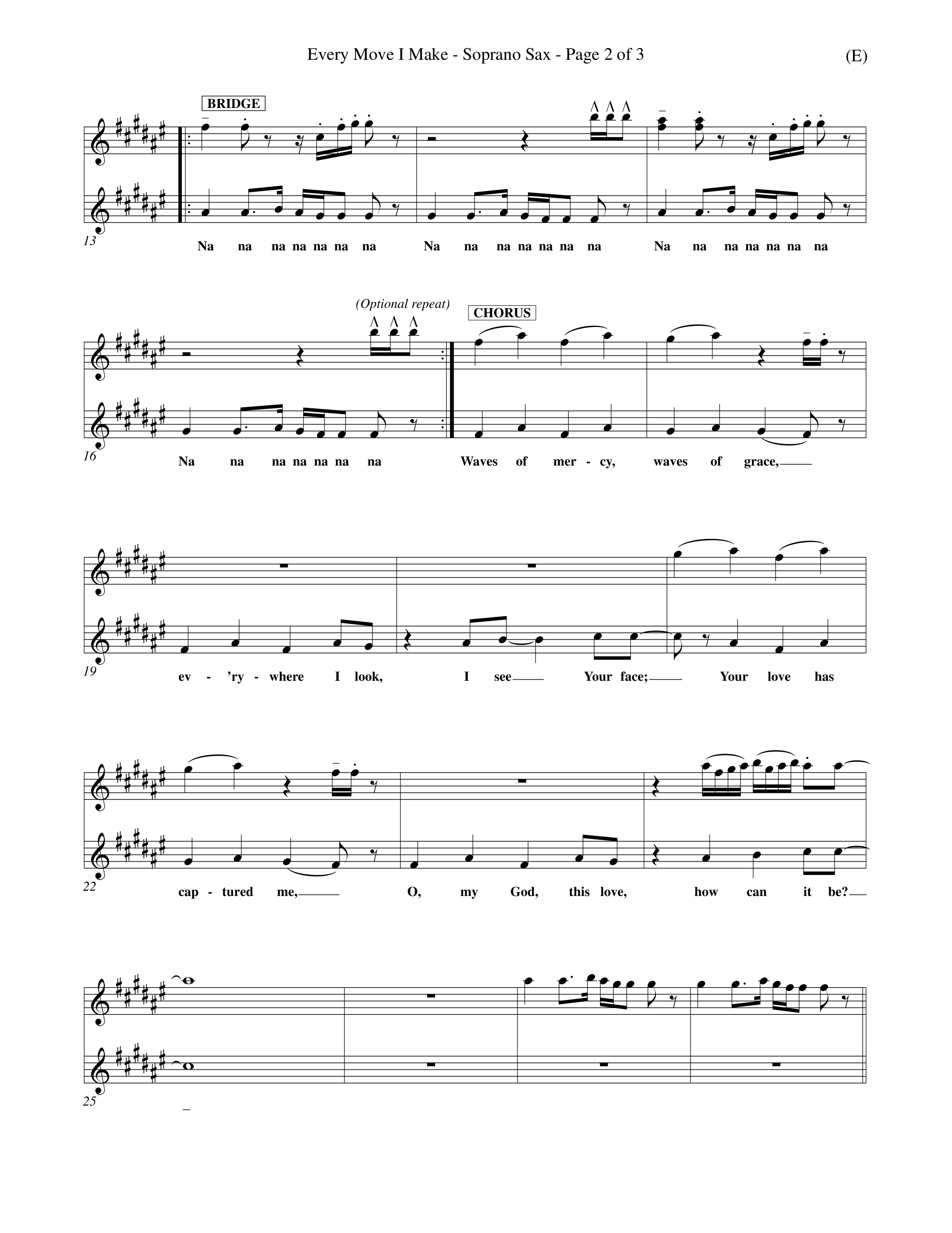 Every Move I Make (Choral Anthem SATB) Saxophone (Word Music Choral / Arr. Keith Christopher)