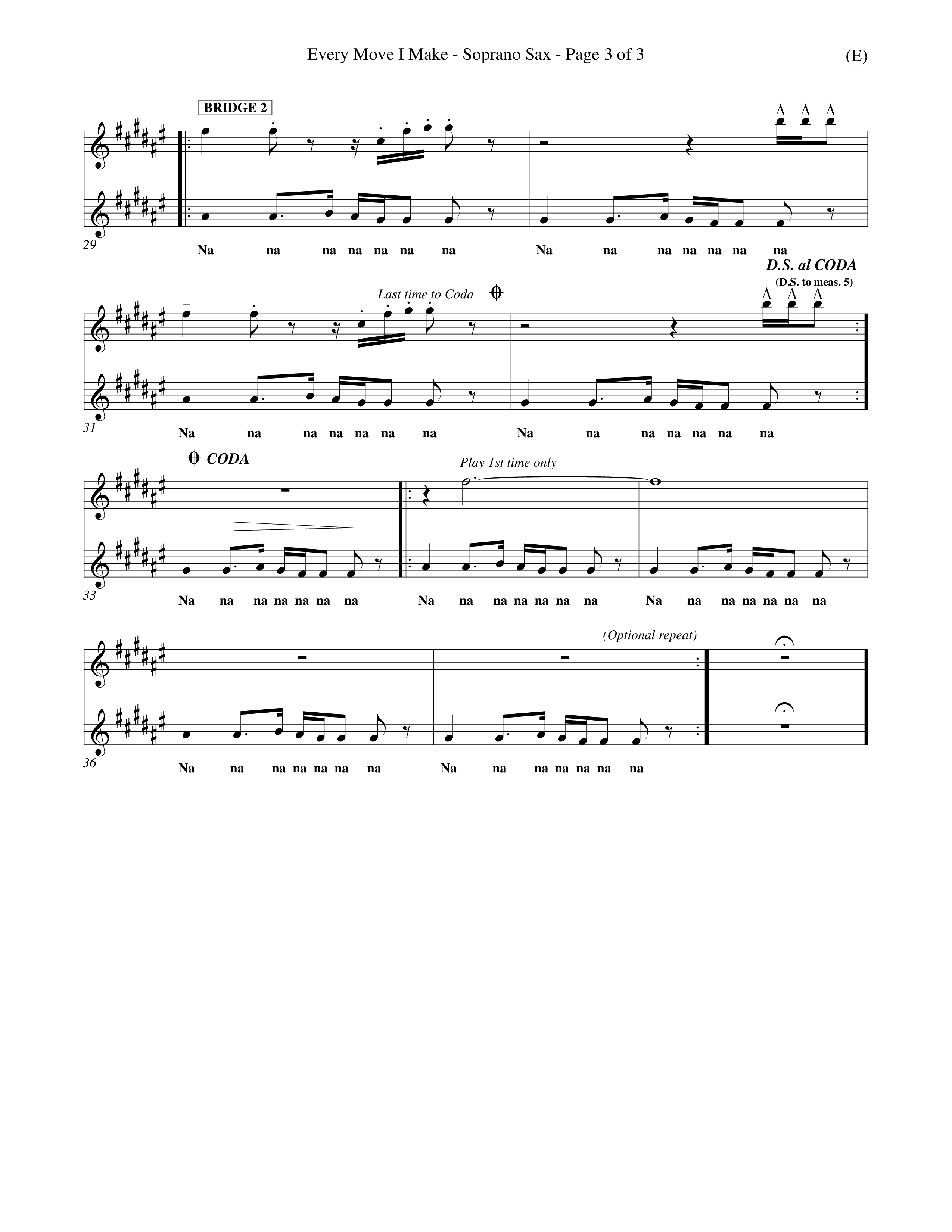 Every Move I Make (Choral Anthem SATB) Saxophone (Word Music Choral / Arr. Keith Christopher)