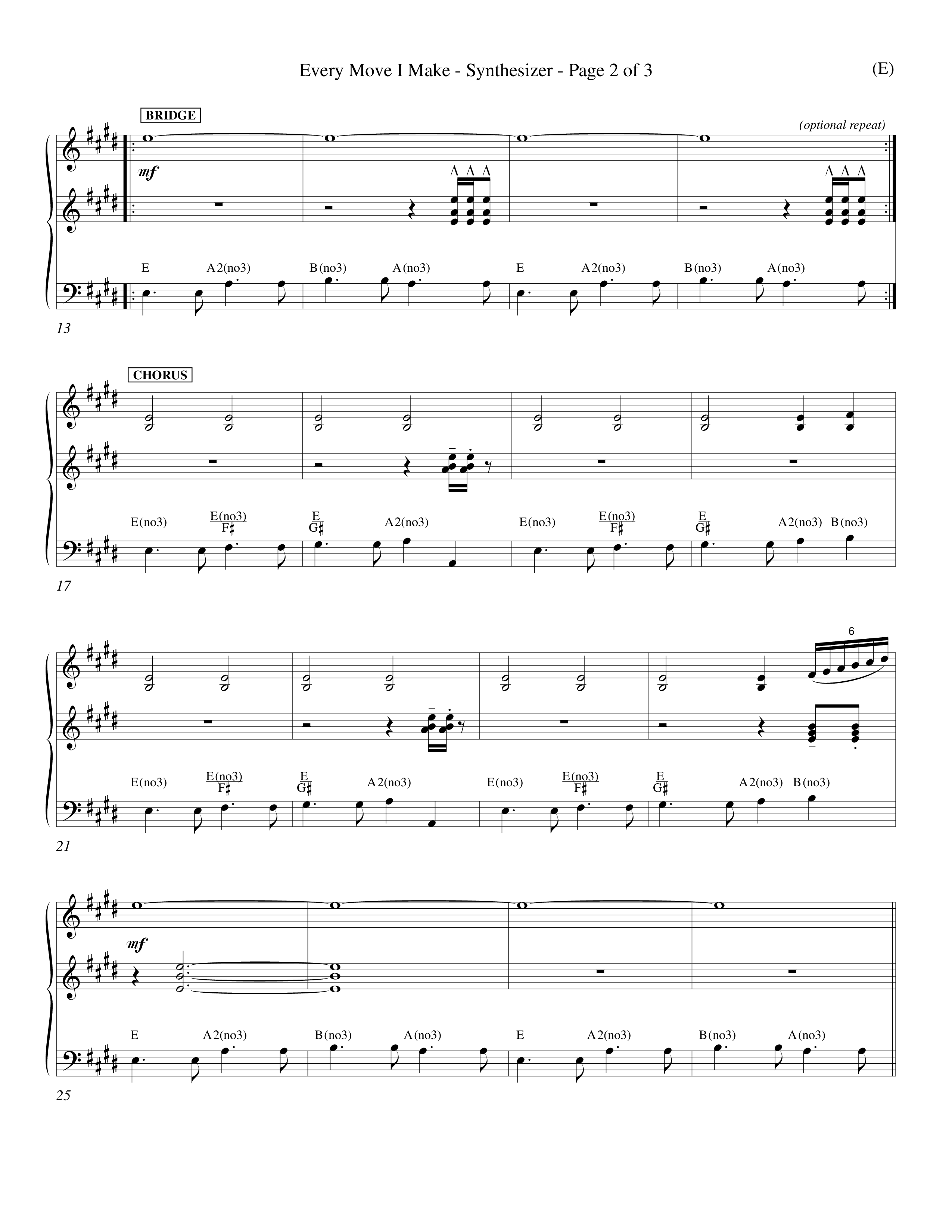 Every Move I Make (Choral Anthem SATB) Synth (Word Music Choral / Arr. Keith Christopher)