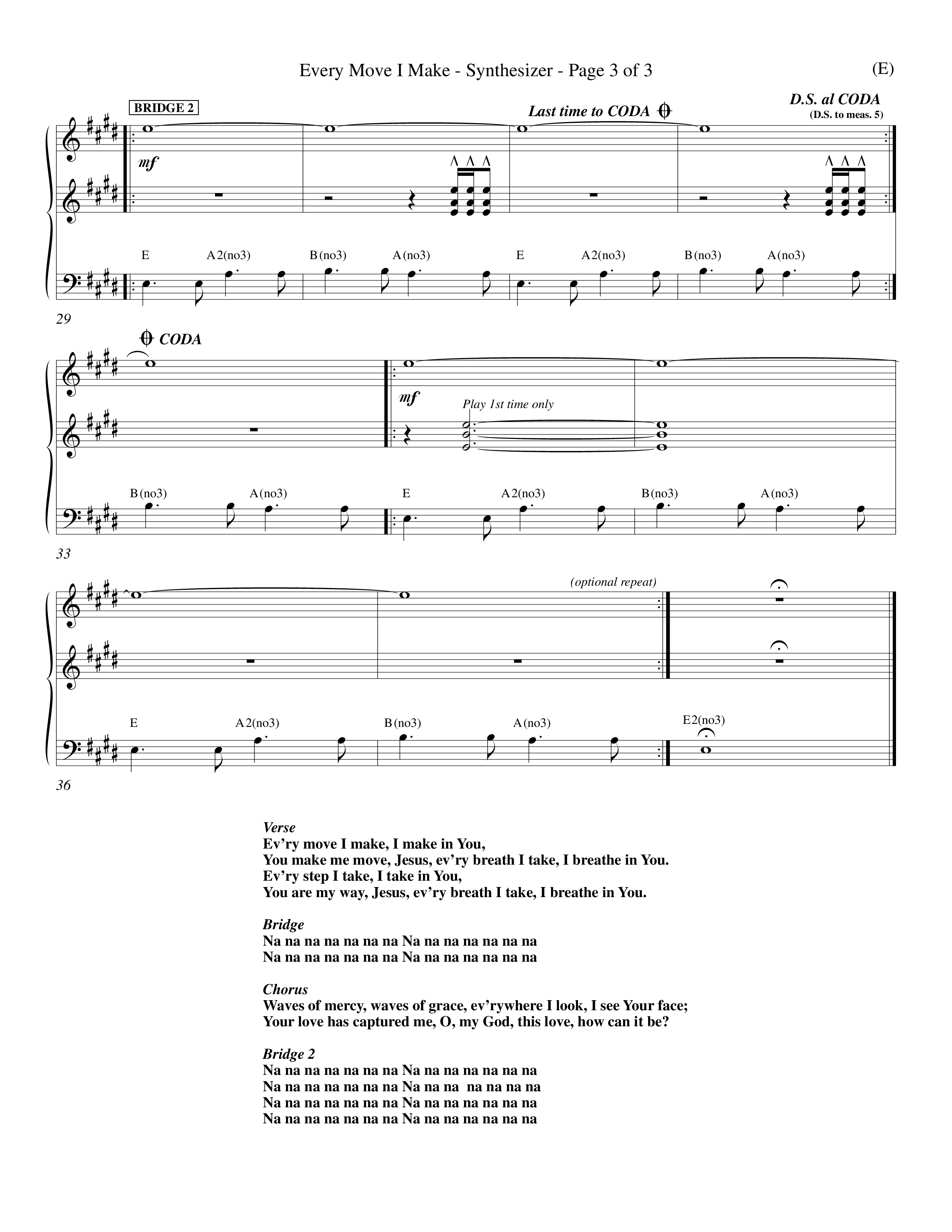 Every Move I Make (Choral Anthem SATB) Synth (Word Music Choral / Arr. Keith Christopher)