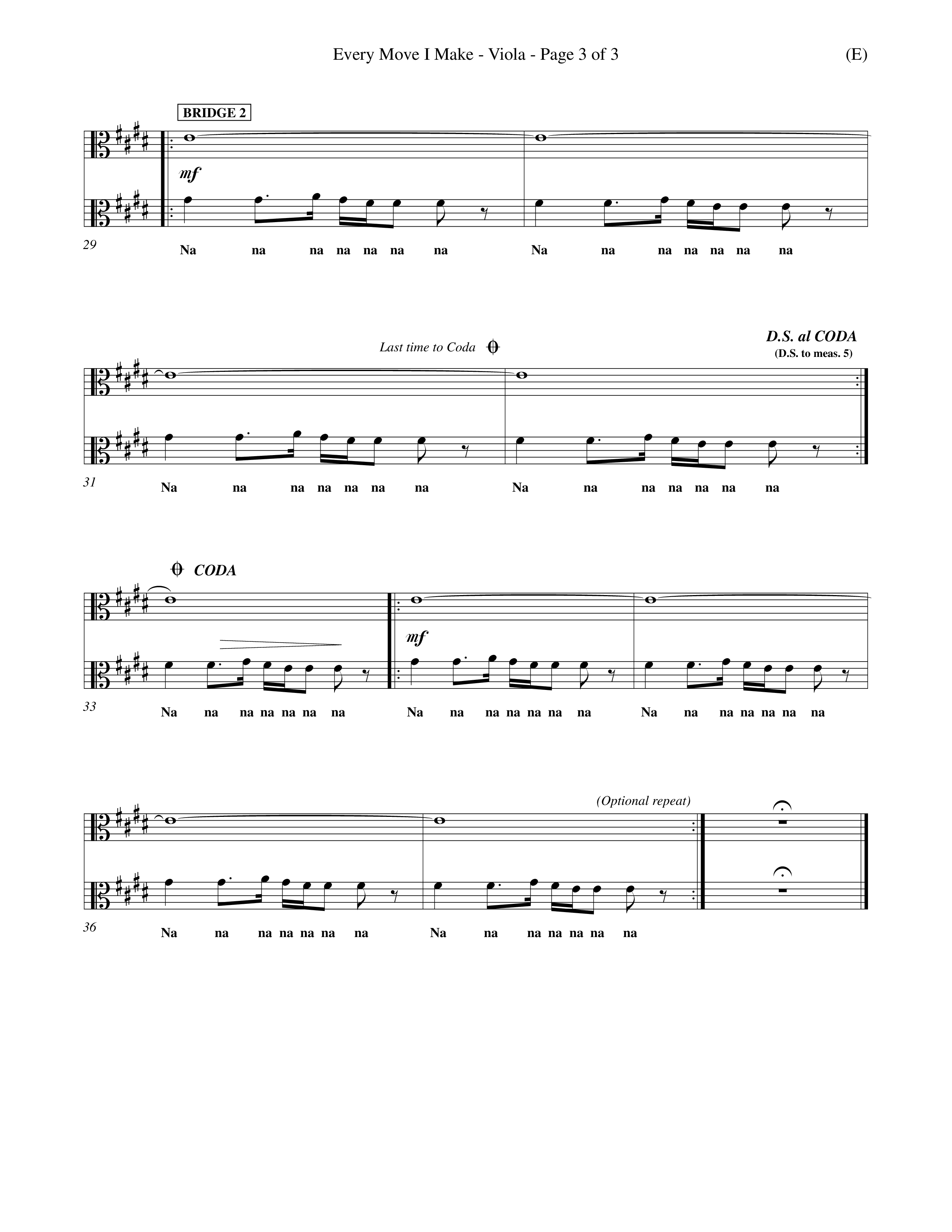 Every Move I Make (Choral Anthem SATB) Viola (Word Music Choral / Arr. Keith Christopher)