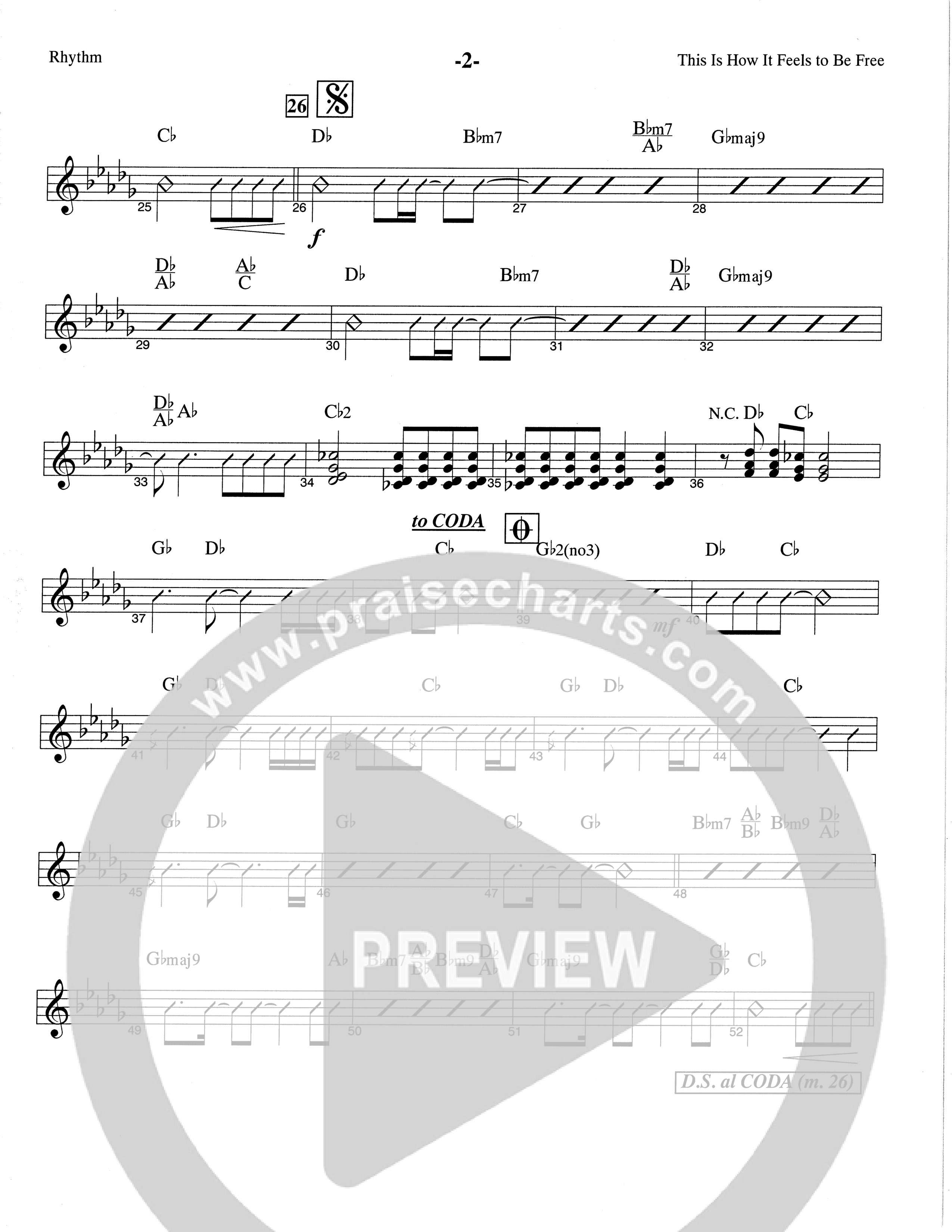 This Is How It Feels To Be Free (Choral Anthem SATB) Rhythm Chart (The Brooklyn Tabernacle Choir / Arr. Carol Cymbala / Orch. Chris McDonald)