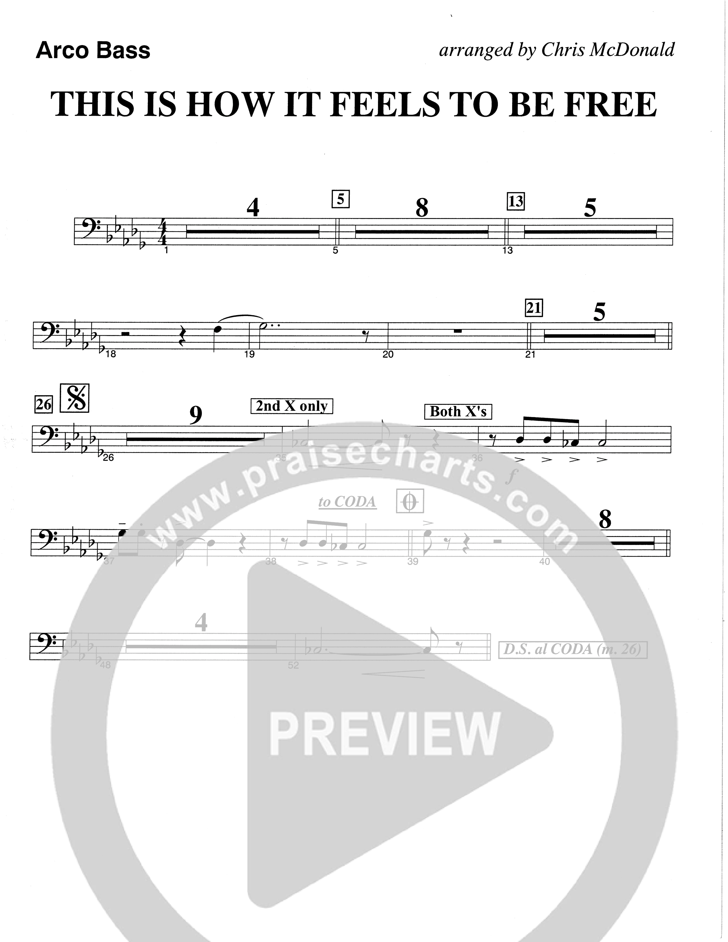 This Is How It Feels To Be Free (Choral Anthem SATB) String Bass (The Brooklyn Tabernacle Choir / Arr. Carol Cymbala / Orch. Chris McDonald)
