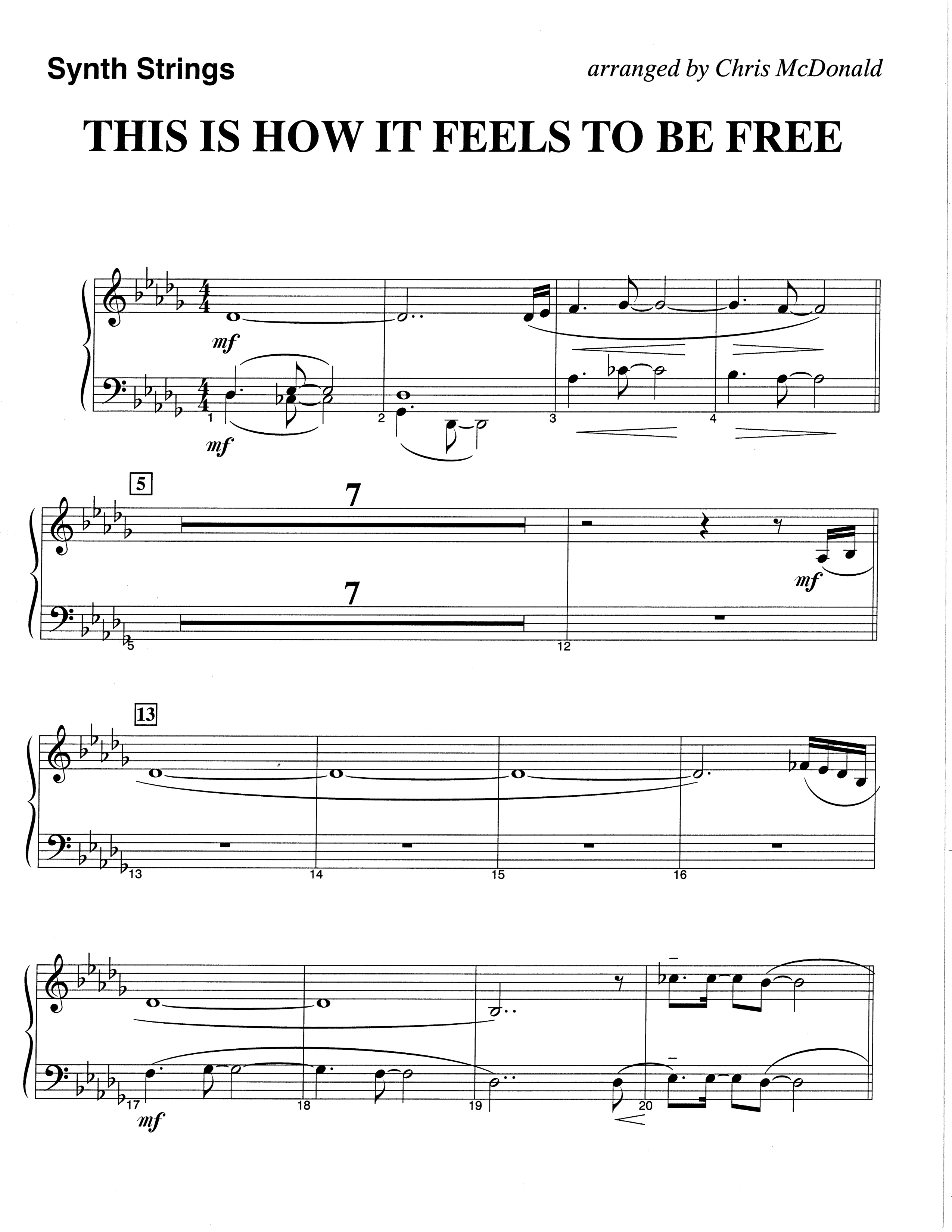 This Is How It Feels To Be Free (Choral Anthem SATB) String Reduction (The Brooklyn Tabernacle Choir / Arr. Carol Cymbala / Orch. Chris McDonald)