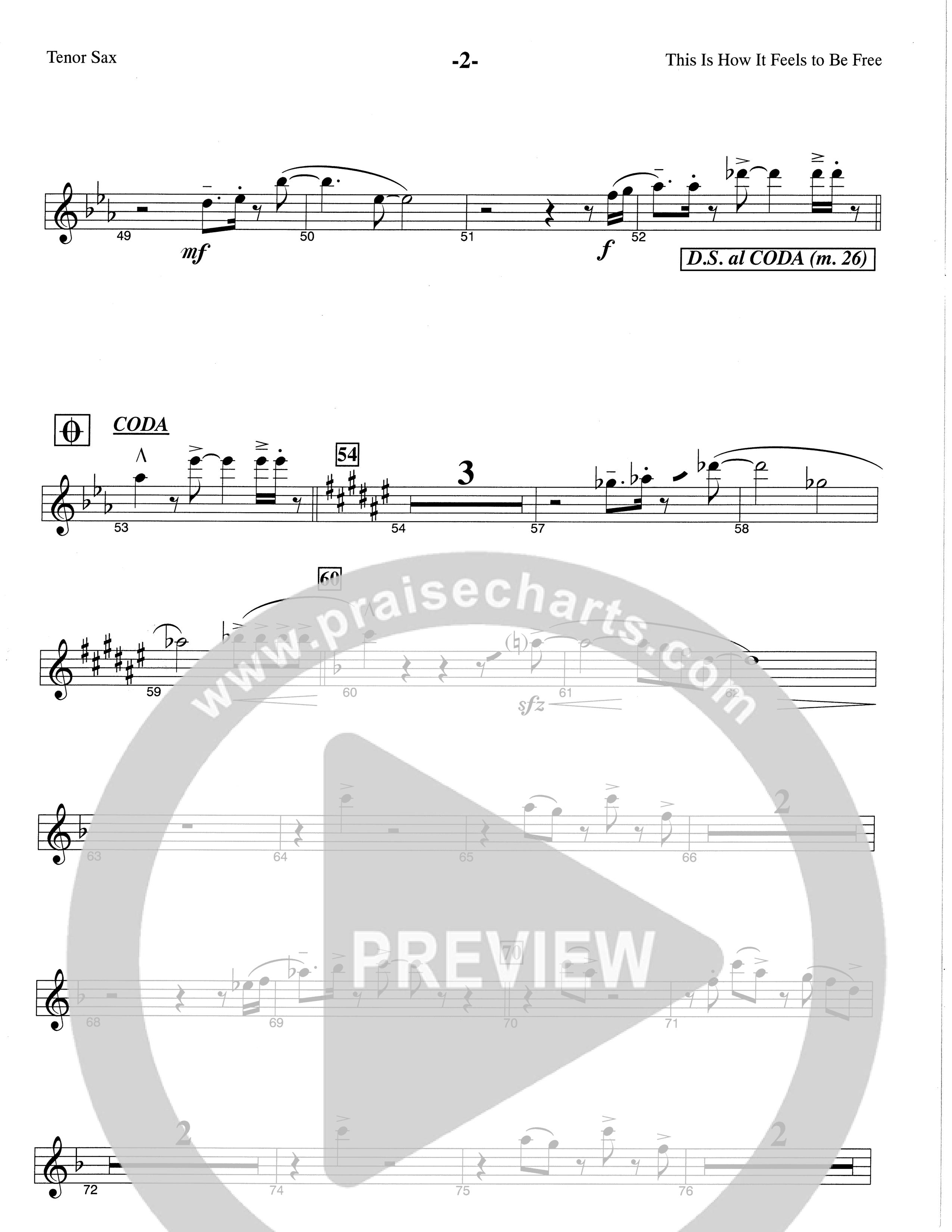 This Is How It Feels To Be Free (Choral Anthem SATB) Tenor Sax/Baritone T.C. (The Brooklyn Tabernacle Choir / Arr. Carol Cymbala / Orch. Chris McDonald)