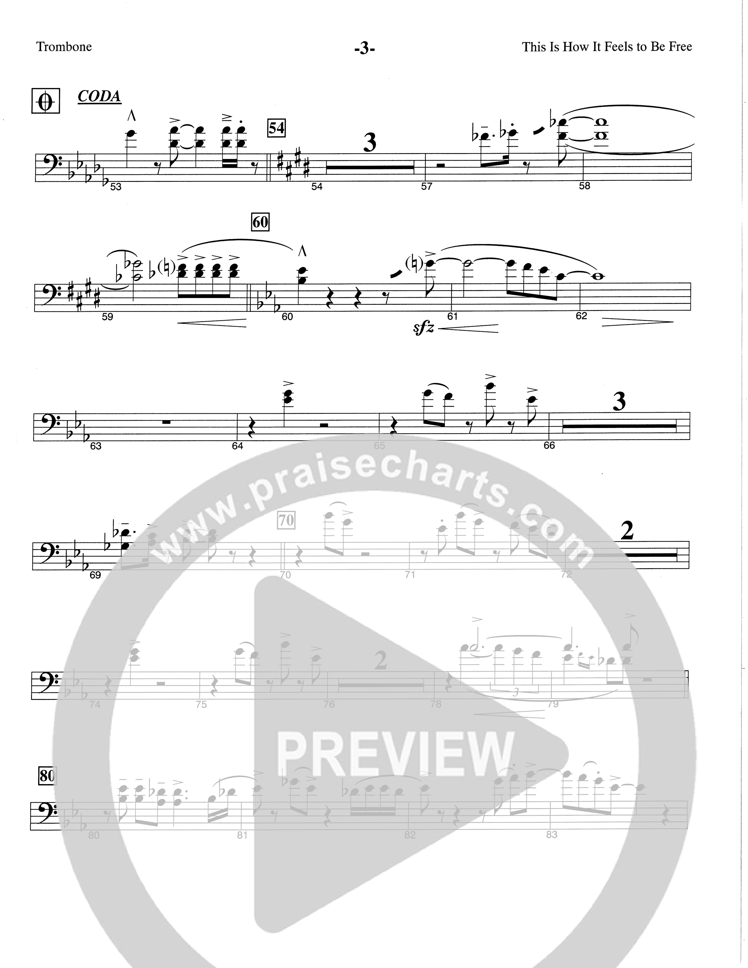 This Is How It Feels To Be Free (Choral Anthem SATB) Trombone (The Brooklyn Tabernacle Choir / Arr. Carol Cymbala / Orch. Chris McDonald)