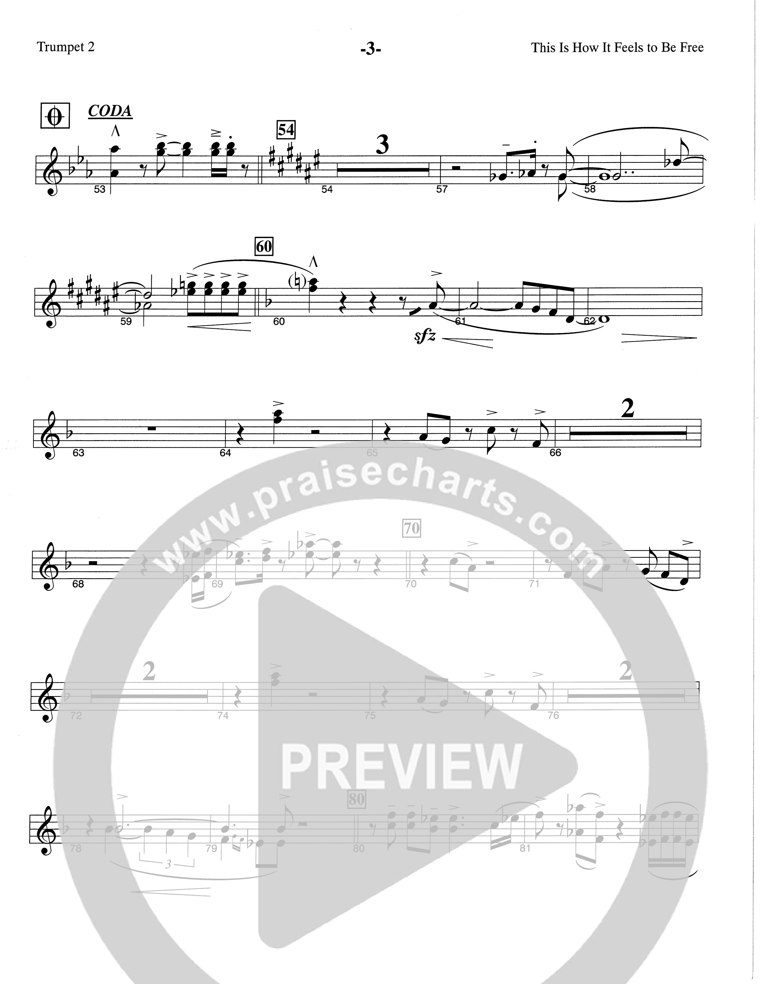 This Is How It Feels To Be Free (Choral Anthem SATB) Trumpet 2 (The Brooklyn Tabernacle Choir / Arr. Carol Cymbala / Orch. Chris McDonald)