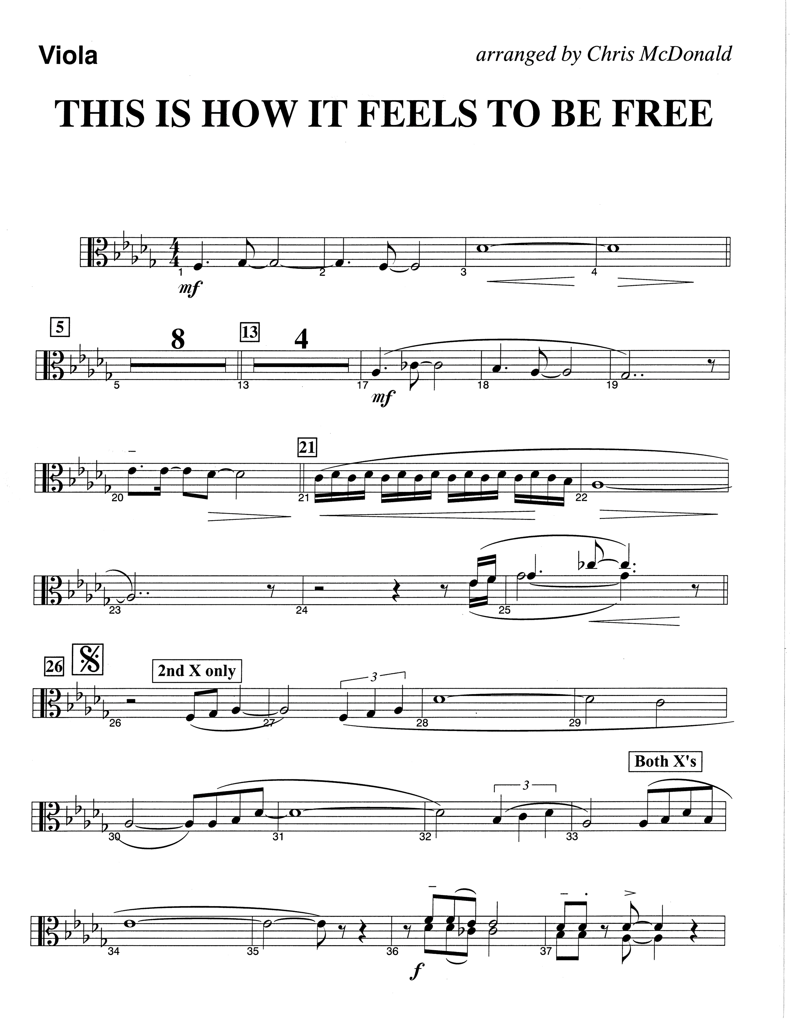 This Is How It Feels To Be Free (Choral Anthem SATB) Viola (The Brooklyn Tabernacle Choir / Arr. Carol Cymbala / Orch. Chris McDonald)