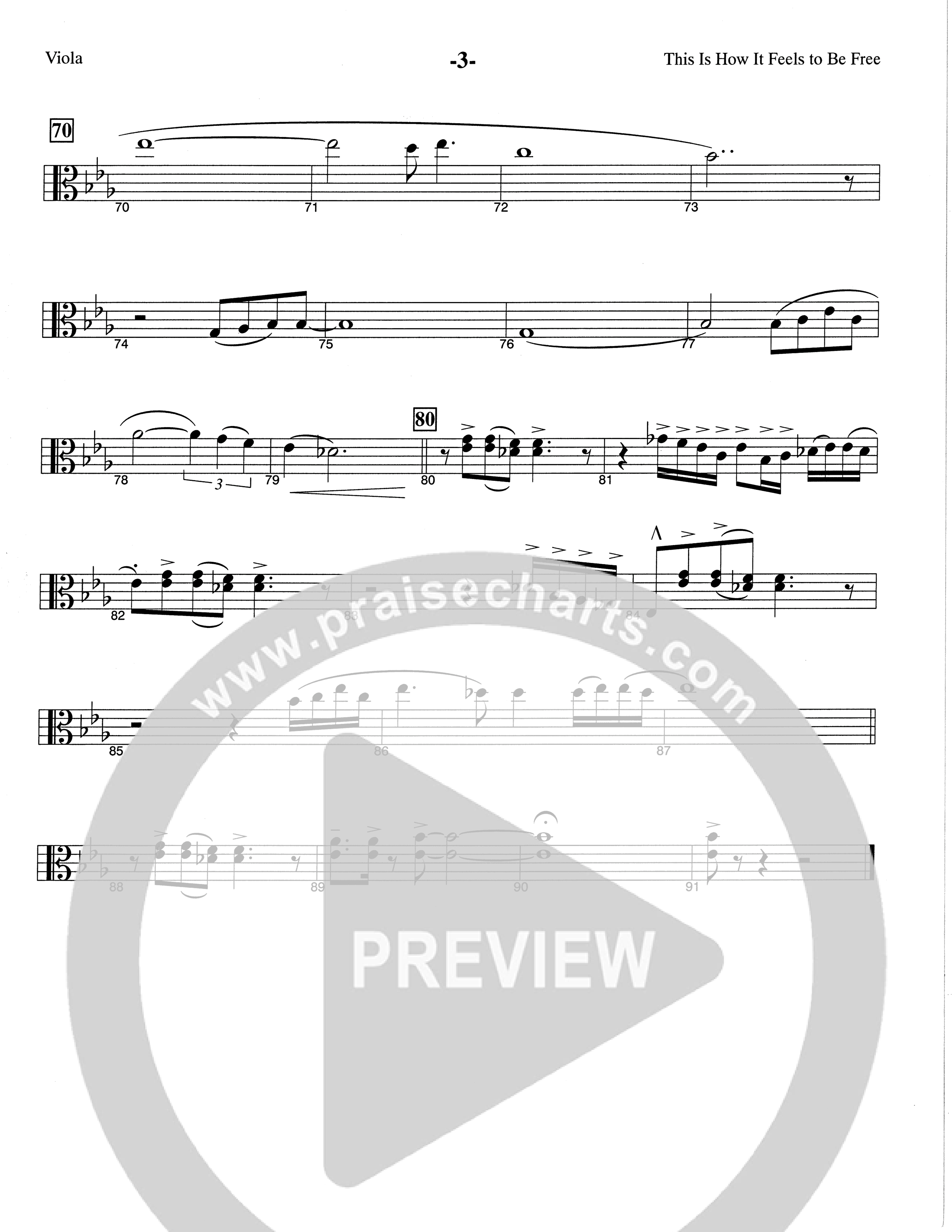This Is How It Feels To Be Free (Choral Anthem SATB) Viola (The Brooklyn Tabernacle Choir / Arr. Carol Cymbala / Orch. Chris McDonald)
