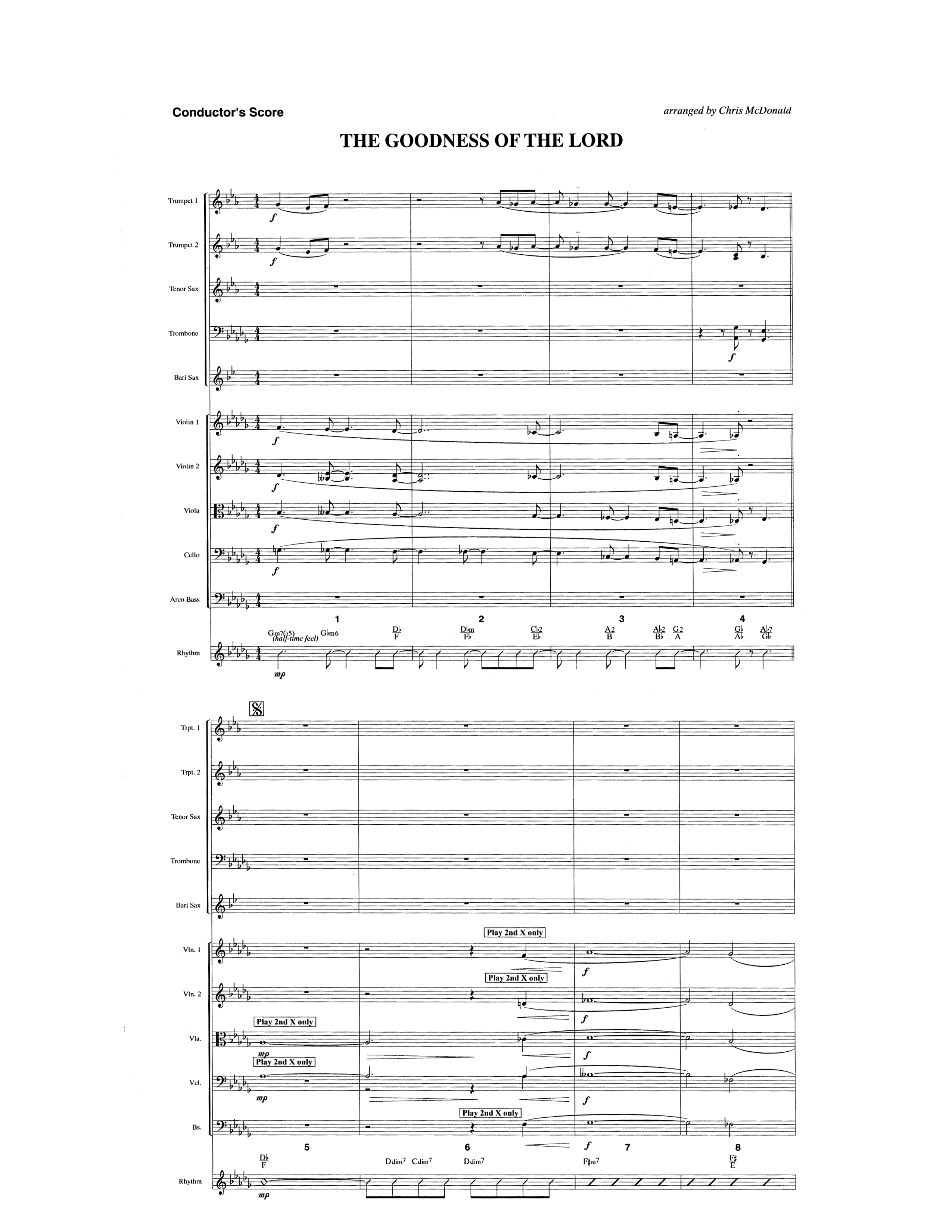 The Goodness Of The Lord (Choral Anthem SATB) Orchestration (The Brooklyn Tabernacle Choir / Arr. Carol Cymbala)