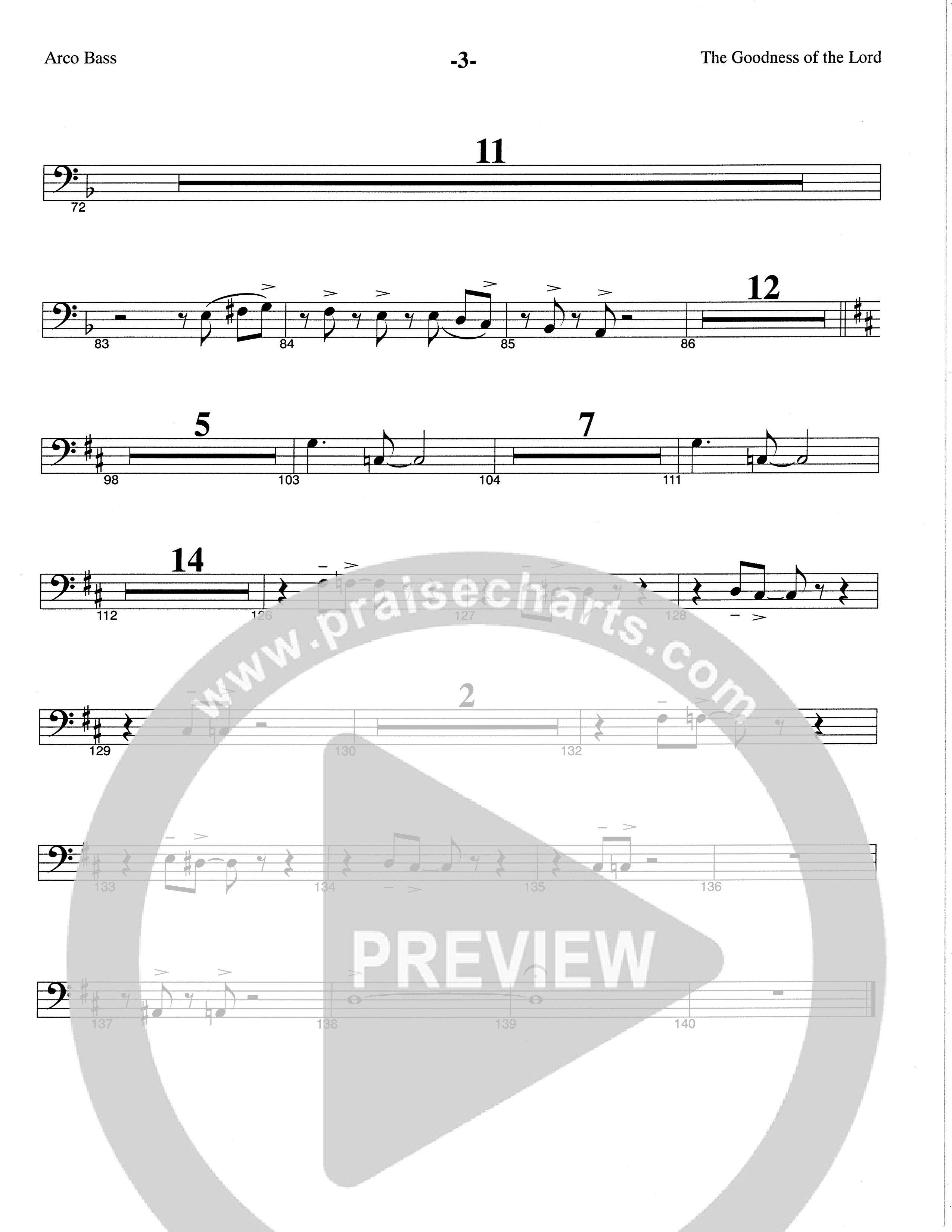 The Goodness Of The Lord (Choral Anthem SATB) String Bass (The Brooklyn Tabernacle Choir / Arr. Carol Cymbala)