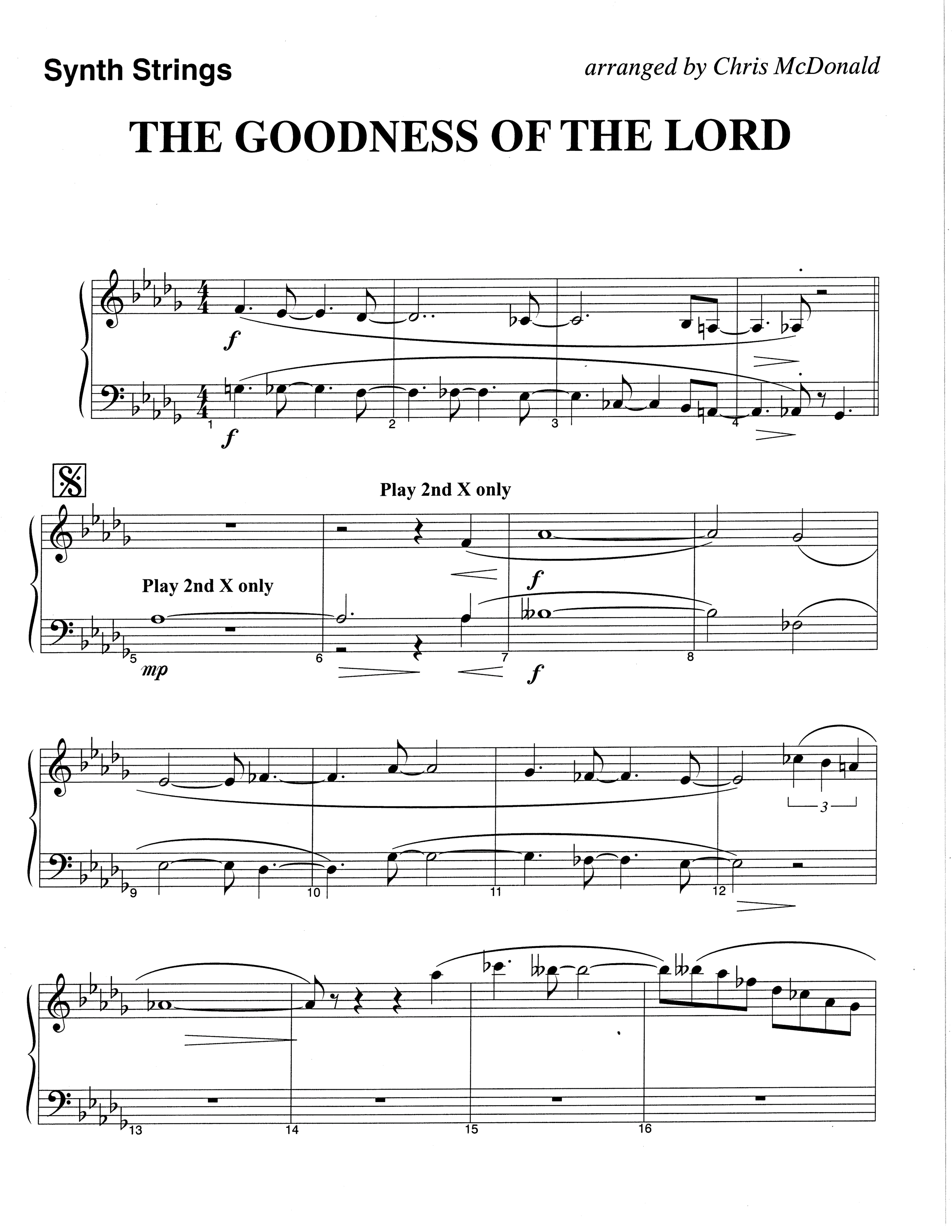 The Goodness Of The Lord (Choral Anthem SATB) String Reduction (The Brooklyn Tabernacle Choir / Arr. Carol Cymbala)