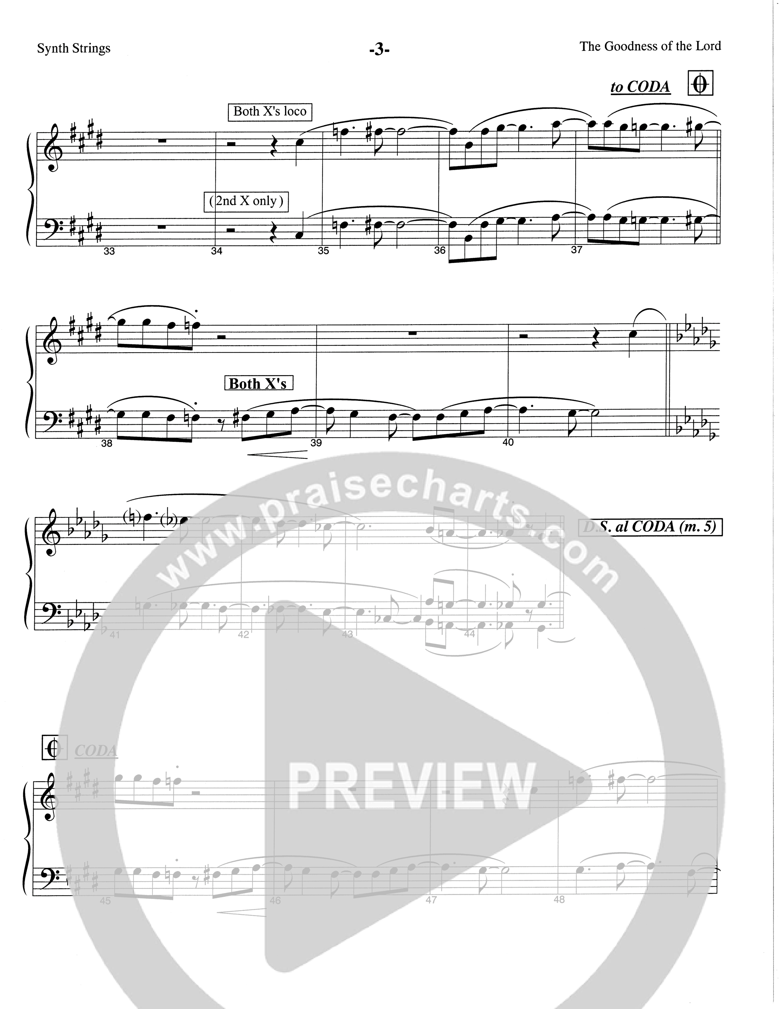 The Goodness Of The Lord (Choral Anthem SATB) String Reduction (The Brooklyn Tabernacle Choir / Arr. Carol Cymbala)