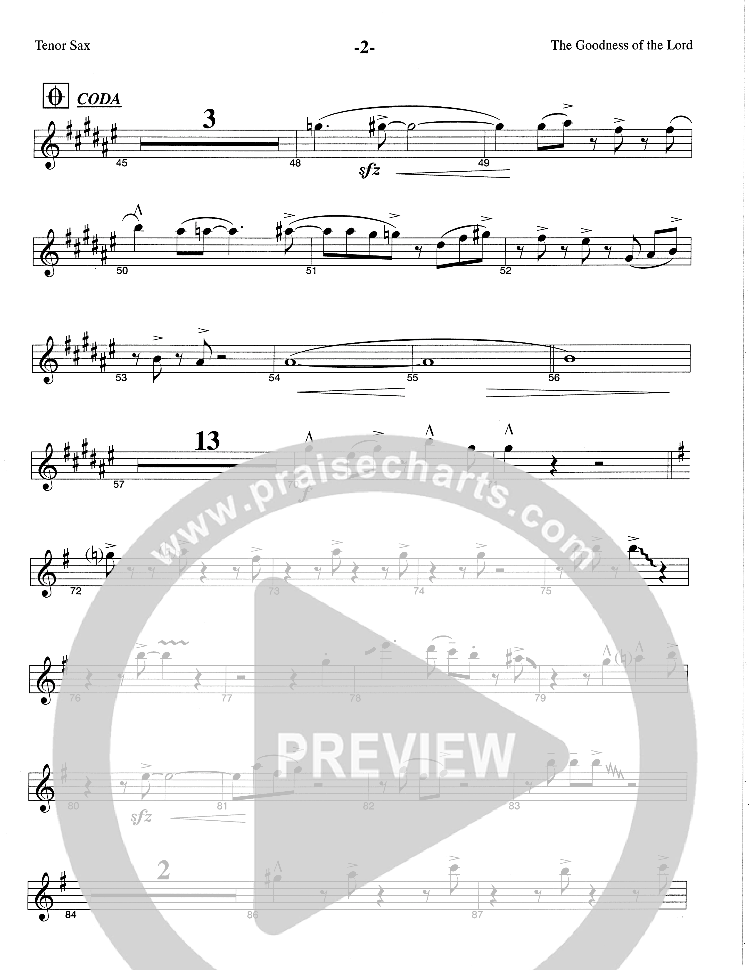 The Goodness Of The Lord (Choral Anthem SATB) Tenor Sax/Baritone T.C. (The Brooklyn Tabernacle Choir / Arr. Carol Cymbala)