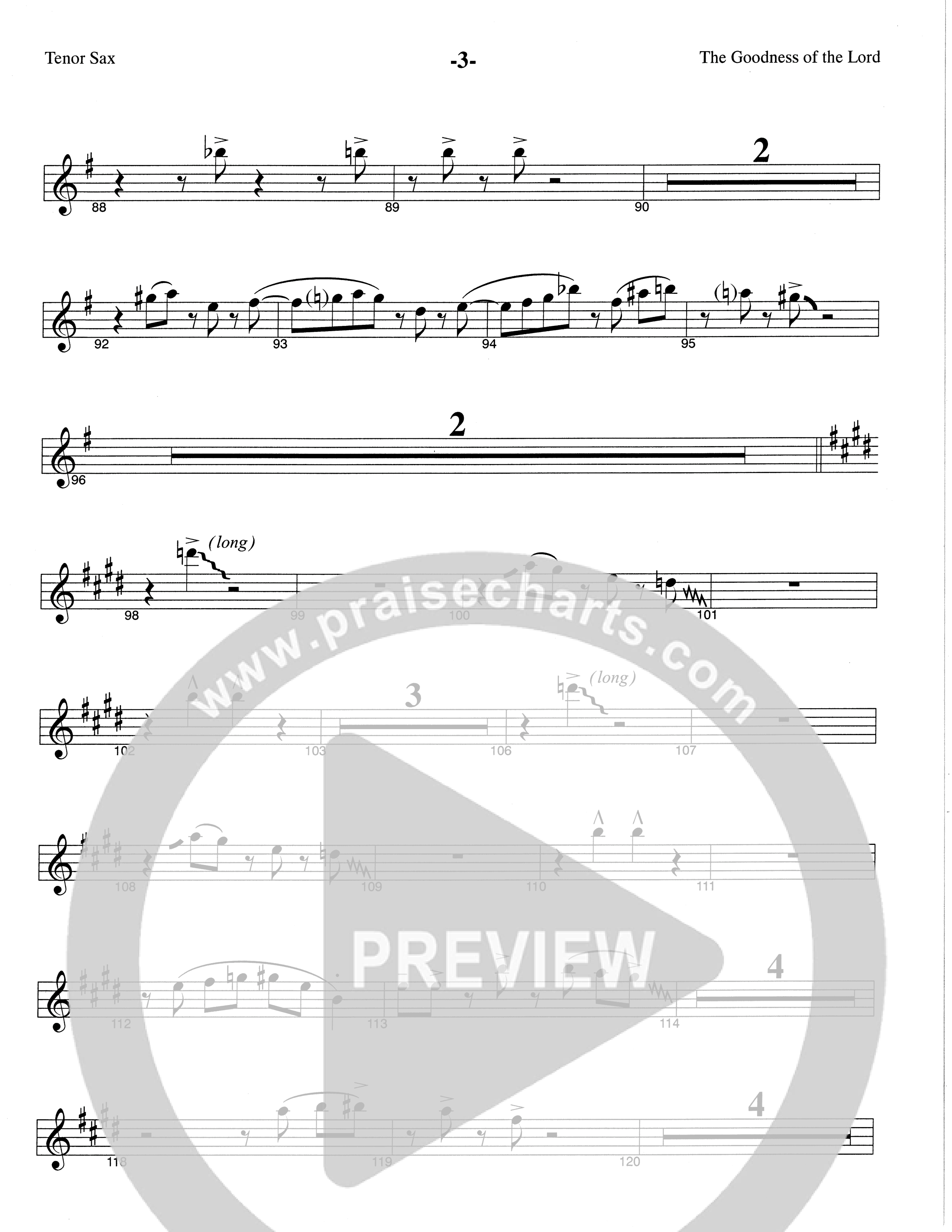 The Goodness Of The Lord (Choral Anthem SATB) Tenor Sax/Baritone T.C. (The Brooklyn Tabernacle Choir / Arr. Carol Cymbala)