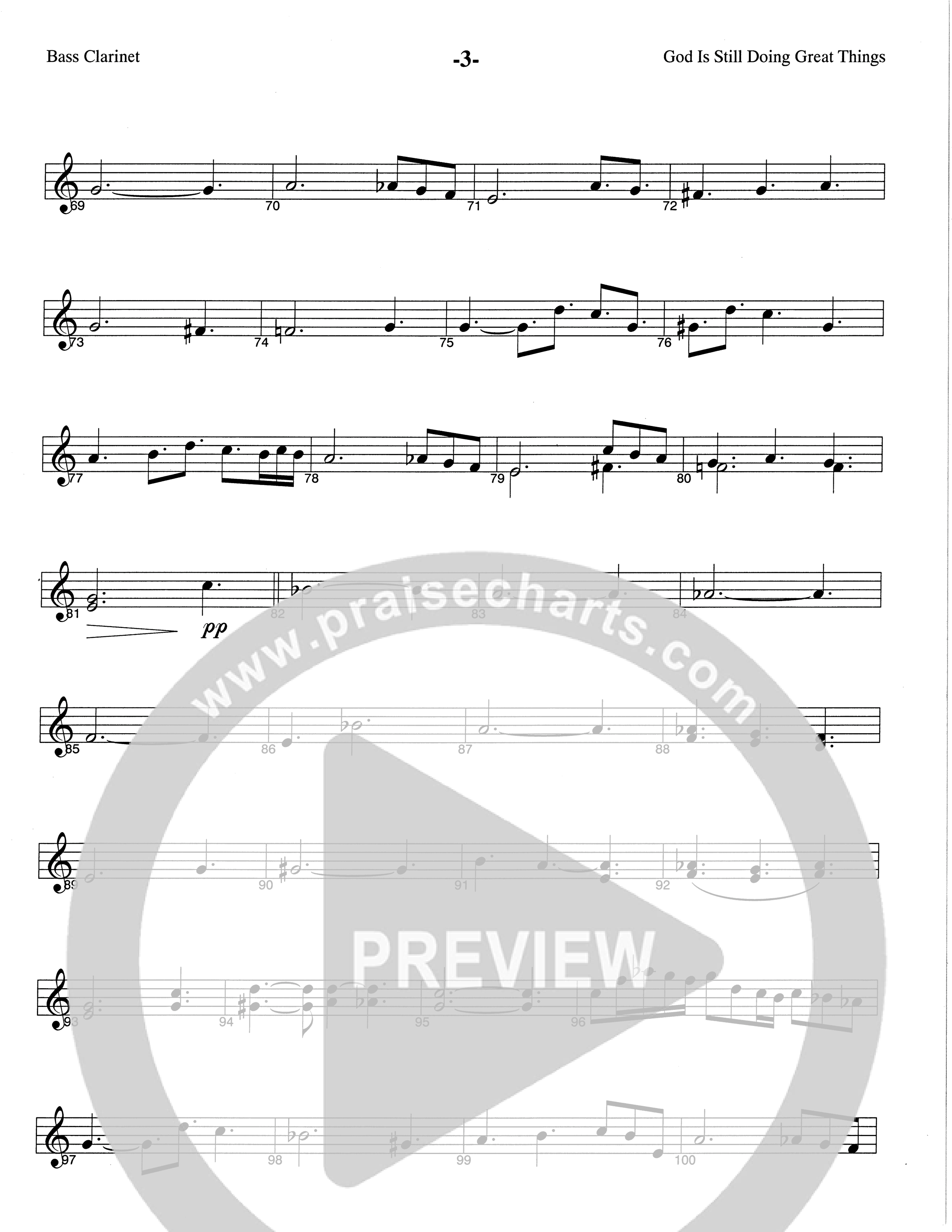 God Is Still Doing Great Things (Choral Anthem SATB) Bass Clarinet (The Brooklyn Tabernacle Choir / Arr. Carol Cymbala / Orch. Lari Goss)