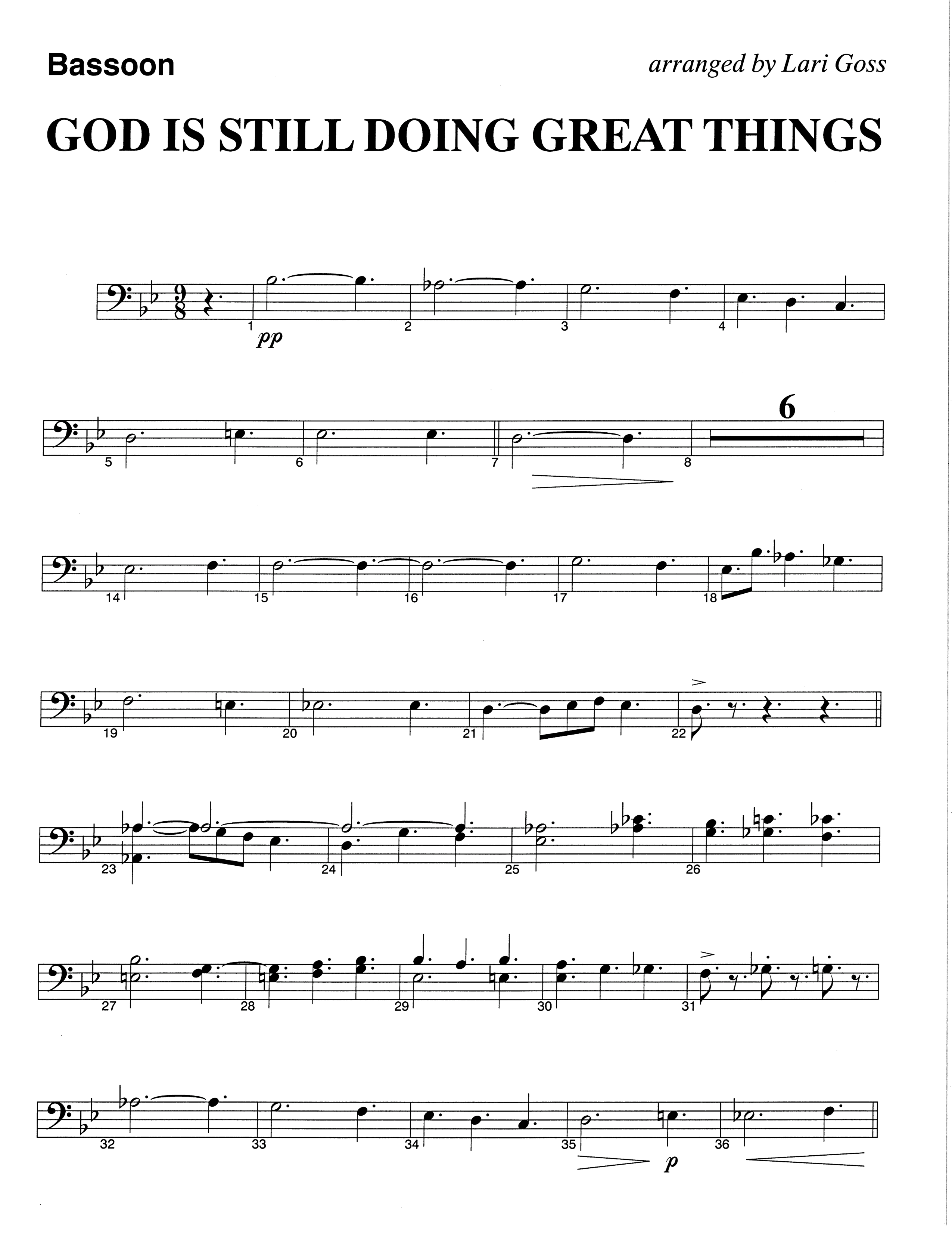 God Is Still Doing Great Things (Choral Anthem SATB) Bassoon (The Brooklyn Tabernacle Choir / Arr. Carol Cymbala / Orch. Lari Goss)