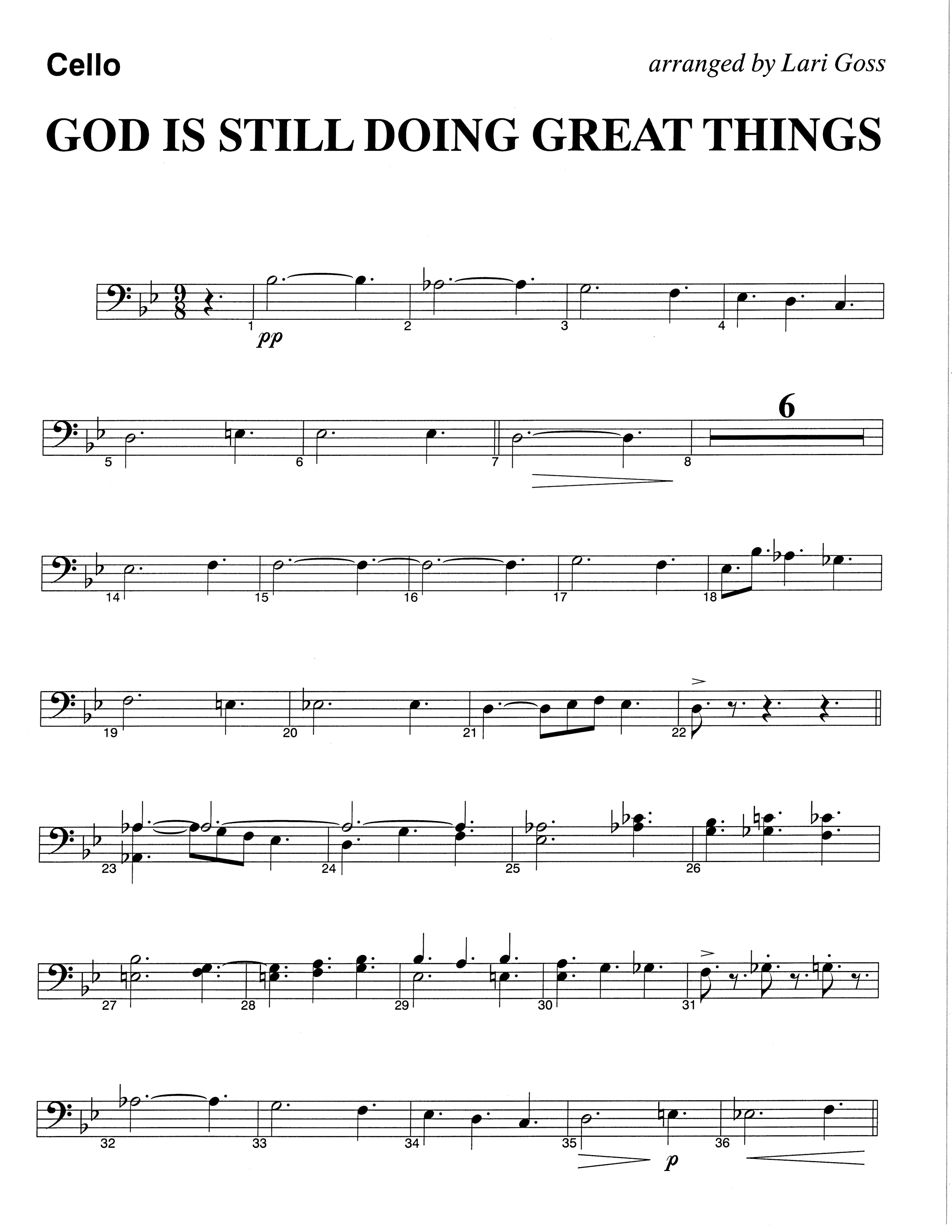 God Is Still Doing Great Things (Choral Anthem SATB) Cello (The Brooklyn Tabernacle Choir / Arr. Carol Cymbala / Orch. Lari Goss)