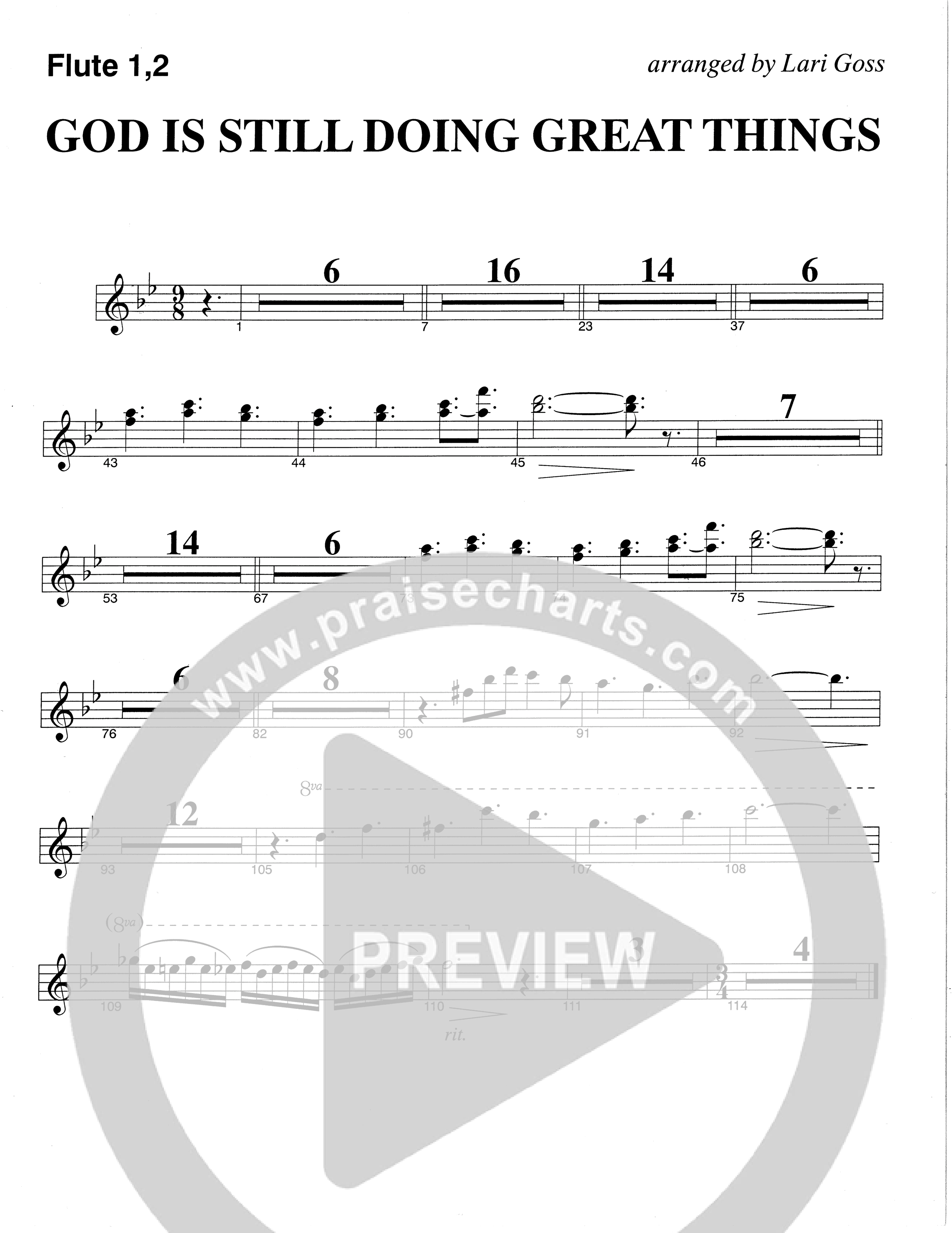 God Is Still Doing Great Things (Choral Anthem SATB) Flute 1/2 (The Brooklyn Tabernacle Choir / Arr. Carol Cymbala / Orch. Lari Goss)