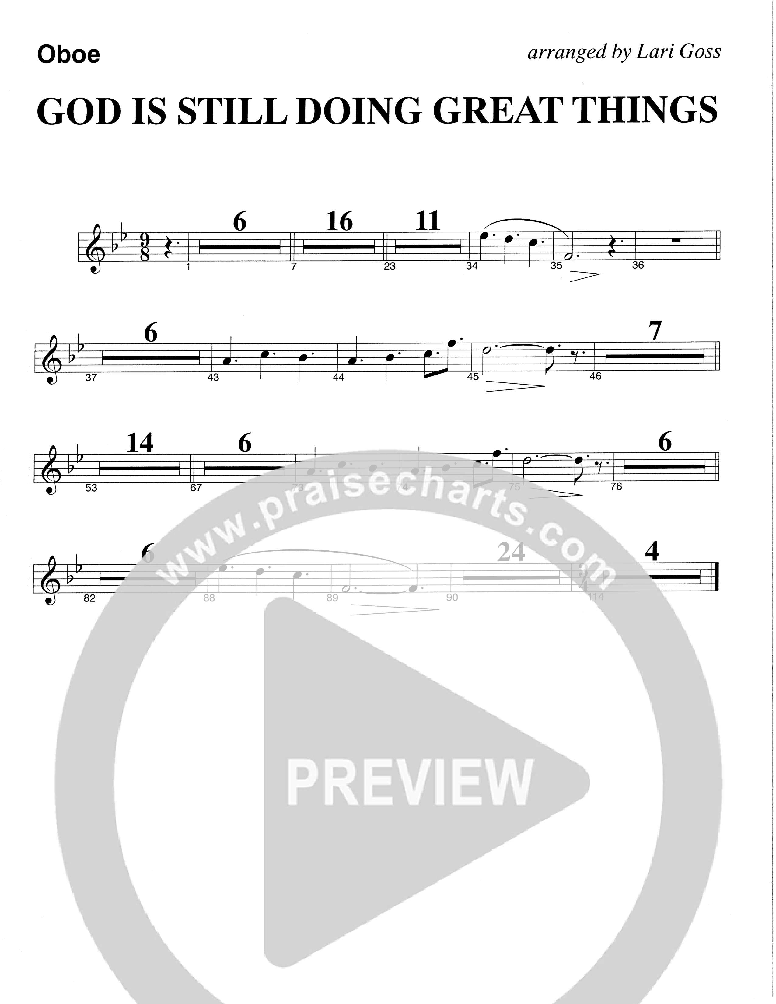 God Is Still Doing Great Things (Choral Anthem SATB) Oboe (The Brooklyn Tabernacle Choir / Arr. Carol Cymbala / Orch. Lari Goss)