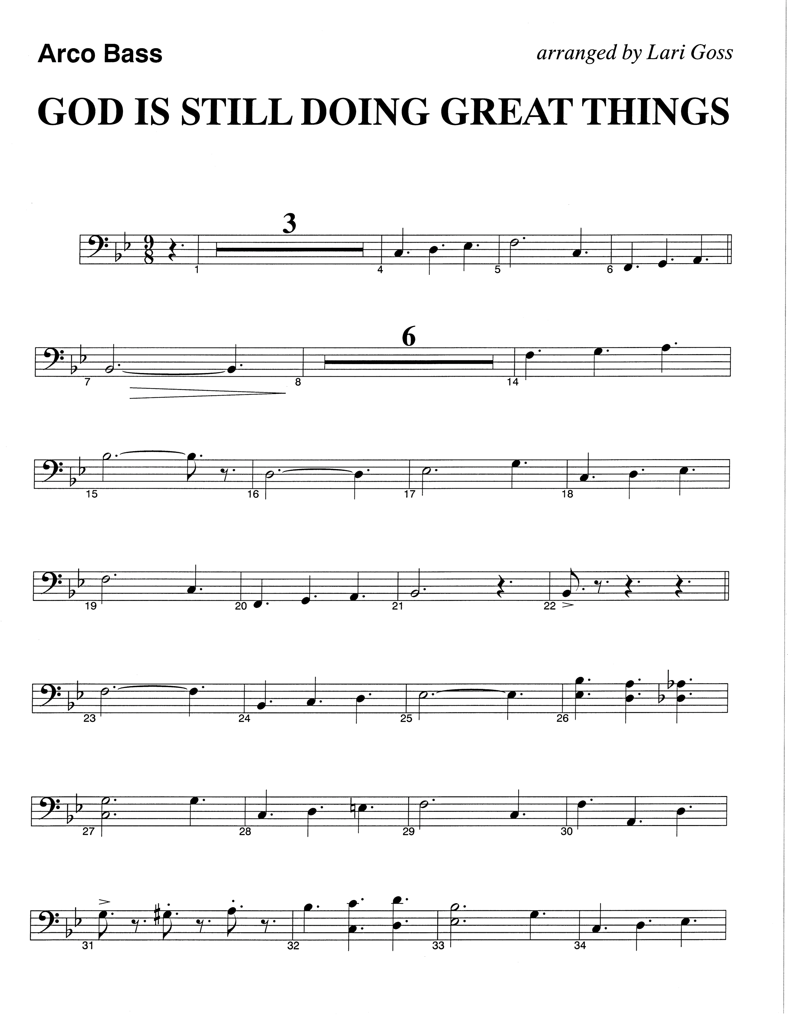 God Is Still Doing Great Things (Choral Anthem SATB) String Bass (The Brooklyn Tabernacle Choir / Arr. Carol Cymbala / Orch. Lari Goss)