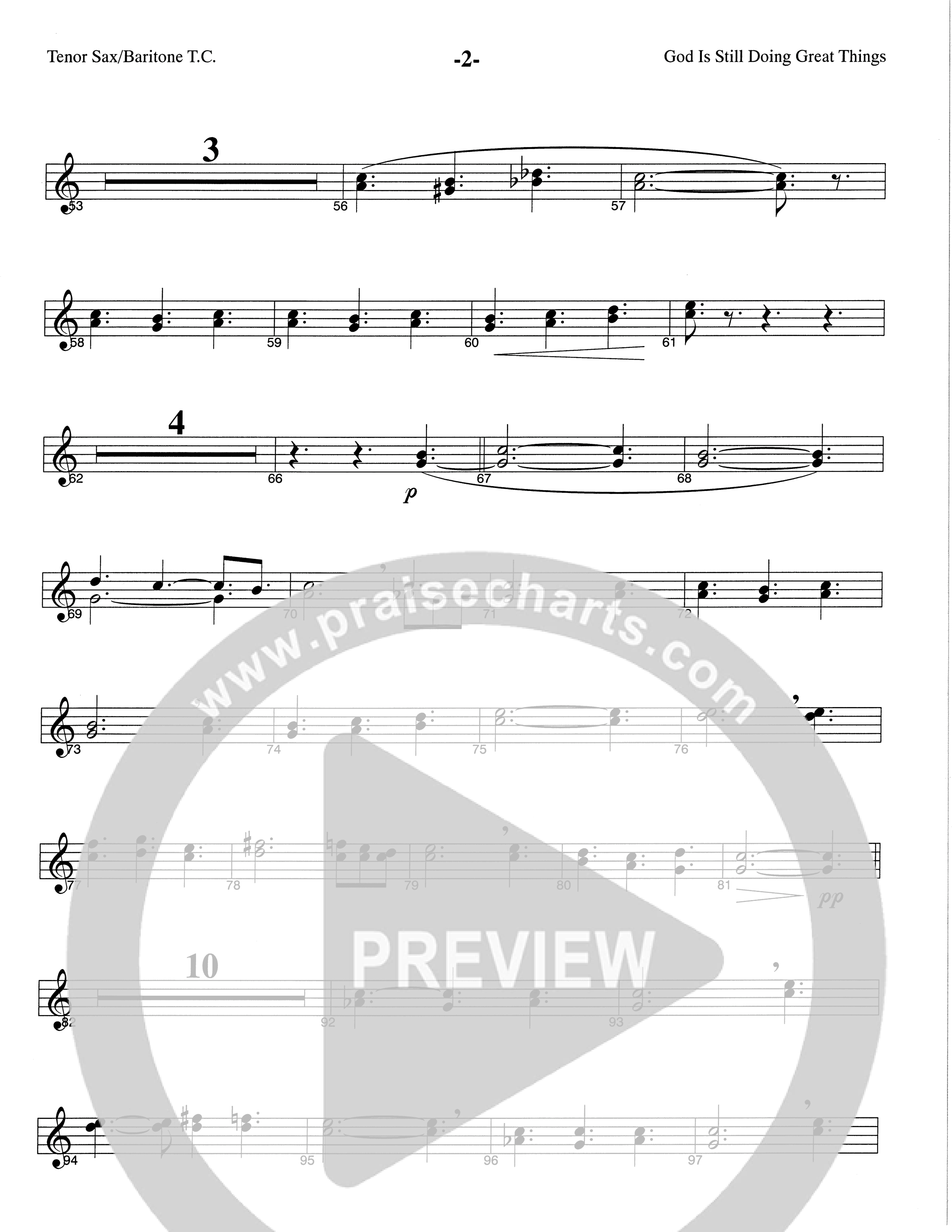 God Is Still Doing Great Things (Choral Anthem SATB) Tenor Sax/Baritone T.C. (The Brooklyn Tabernacle Choir / Arr. Carol Cymbala / Orch. Lari Goss)