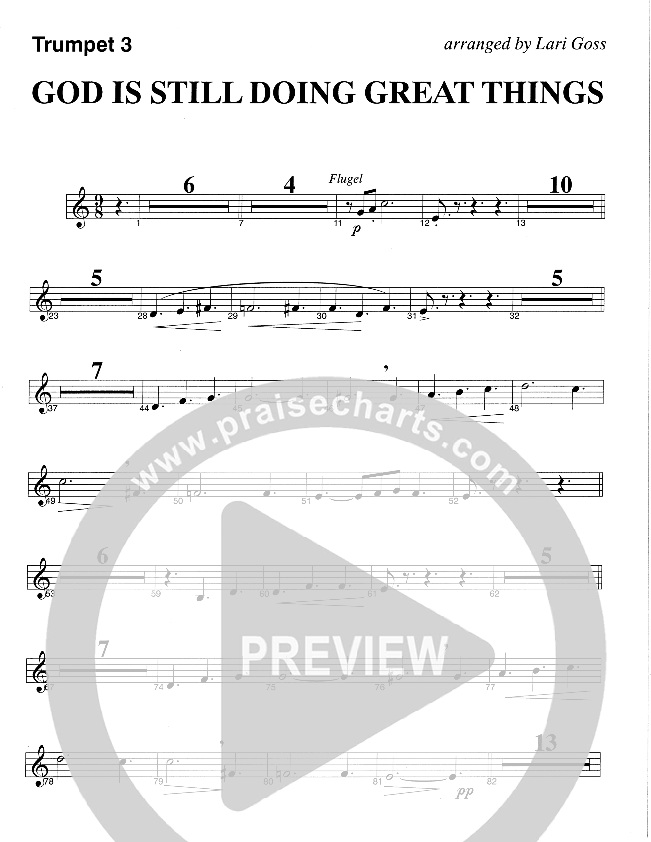 God Is Still Doing Great Things (Choral Anthem SATB) Trumpet 3 (The Brooklyn Tabernacle Choir / Arr. Carol Cymbala / Orch. Lari Goss)