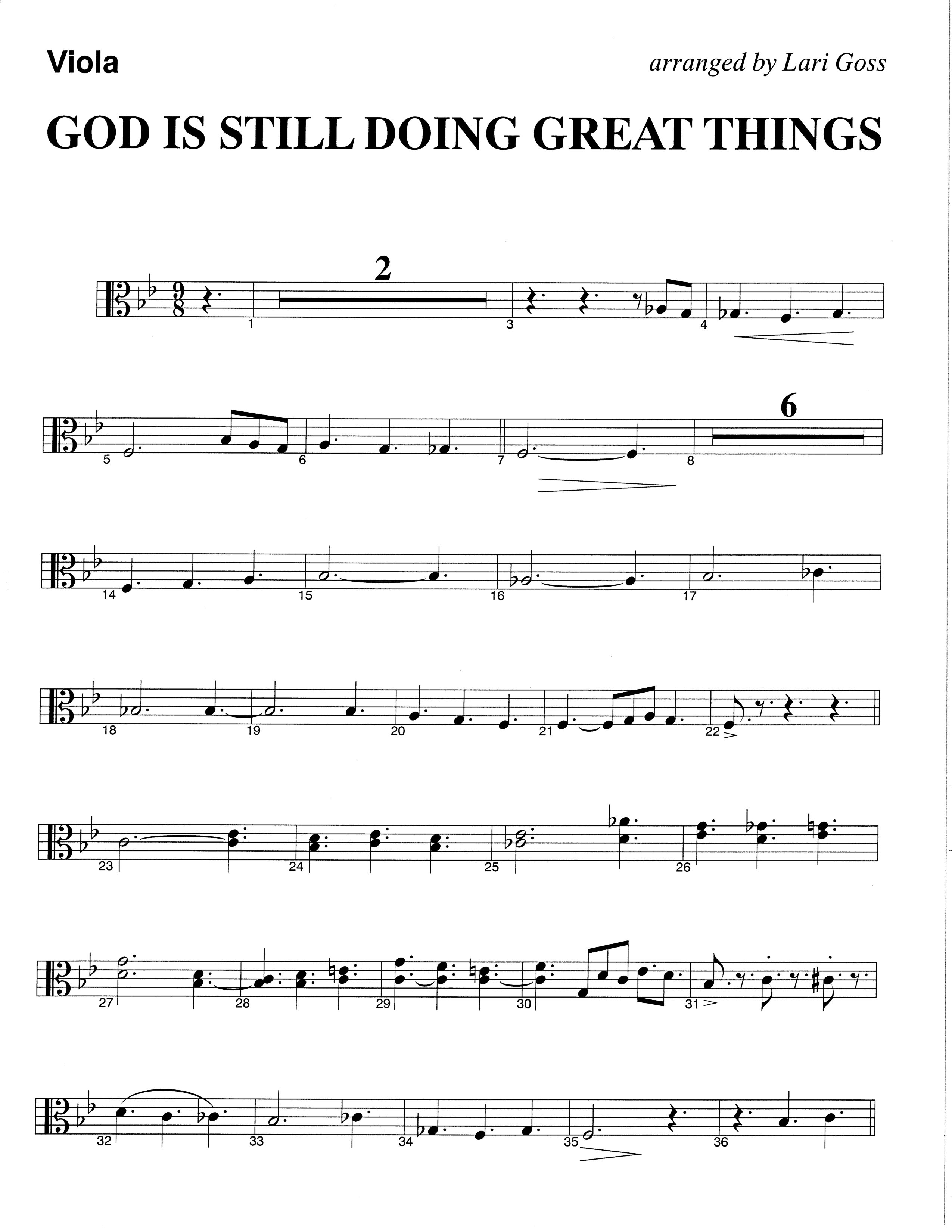 God Is Still Doing Great Things (Choral Anthem SATB) Viola (The Brooklyn Tabernacle Choir / Arr. Carol Cymbala / Orch. Lari Goss)