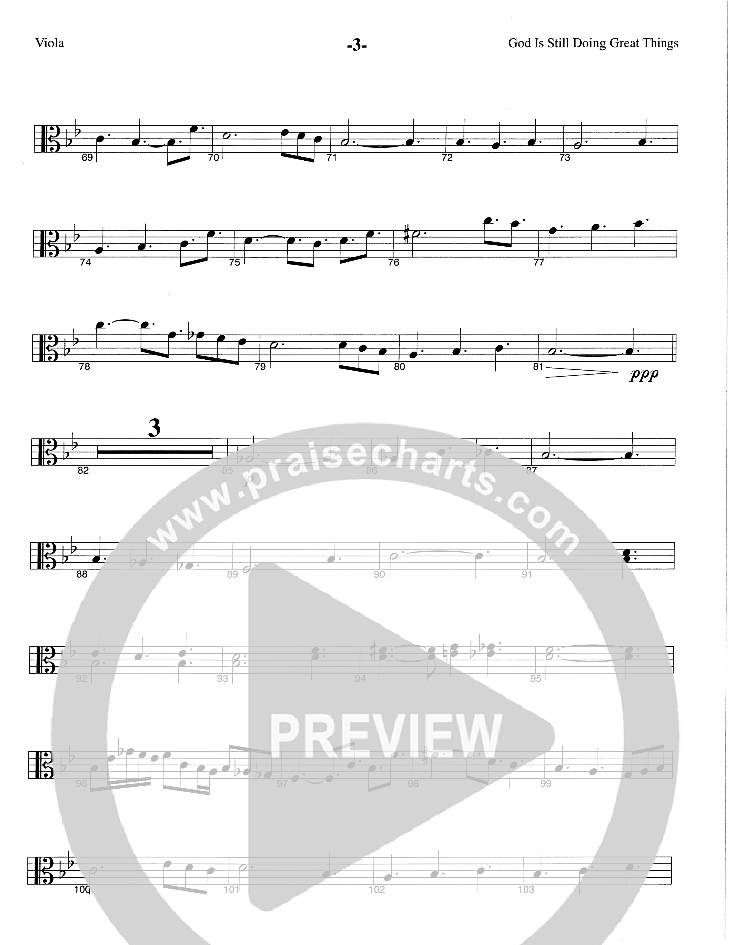 God Is Still Doing Great Things (Choral Anthem SATB) Viola (The Brooklyn Tabernacle Choir / Arr. Carol Cymbala / Orch. Lari Goss)