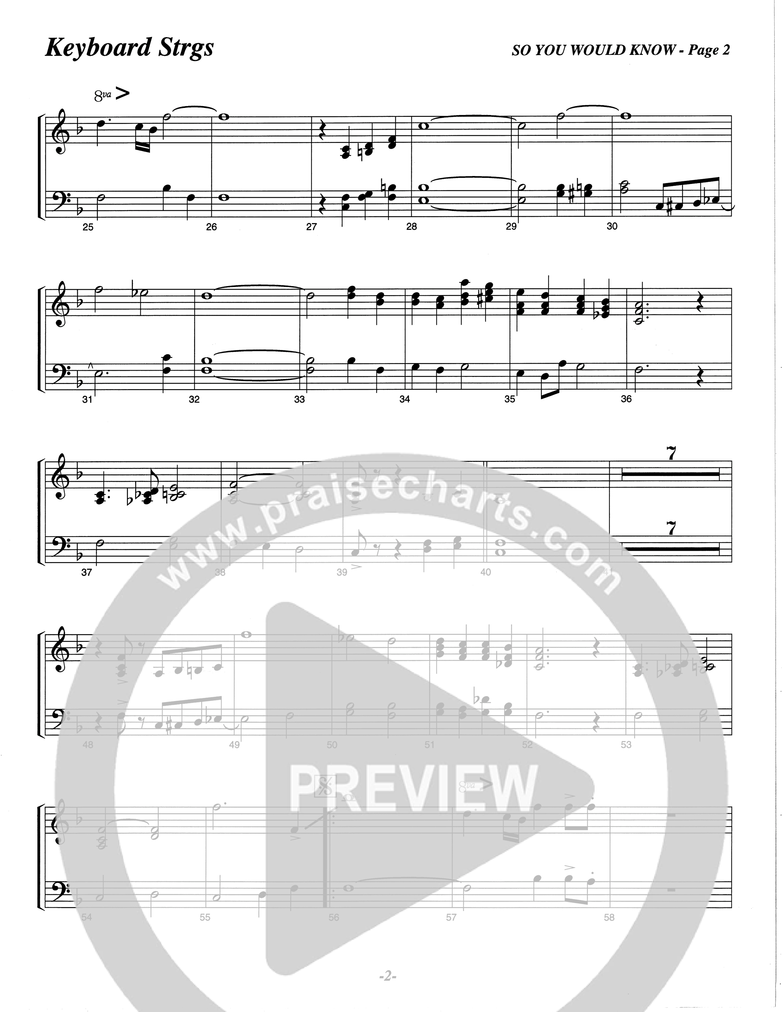 So You Would Know (Choral Anthem SATB) String Reduction (The Brooklyn Tabernacle Choir / Arr. Carol Cymbala / Orch. Lari Goss)