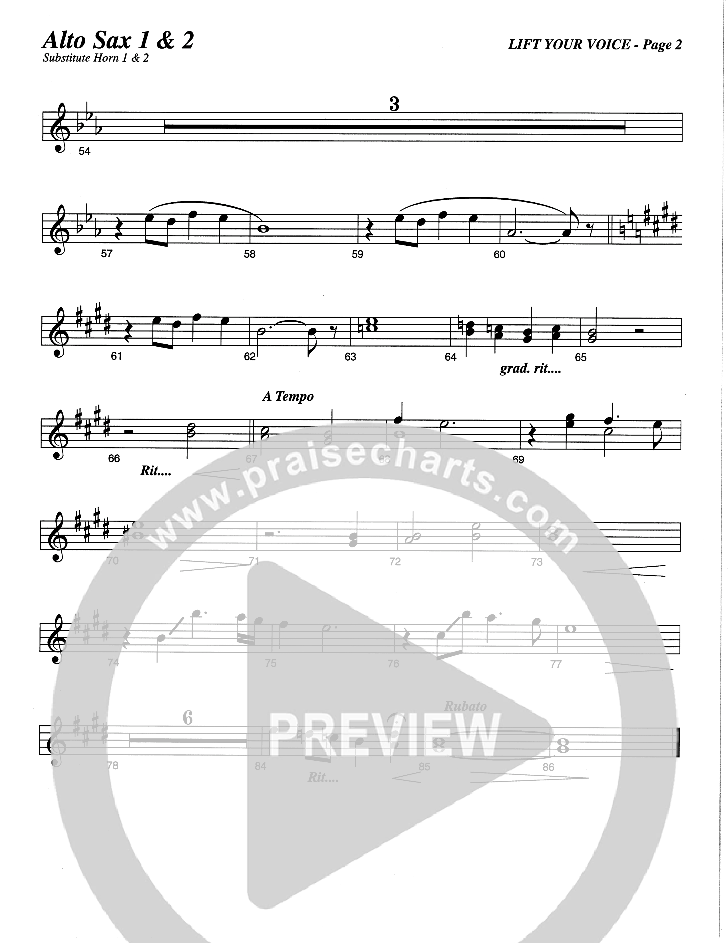 Lift Your Voice (Choral Anthem SATB) Alto Sax (The Brooklyn Tabernacle Choir / Arr. Carol Cymbala / Orch. Lari Goss)