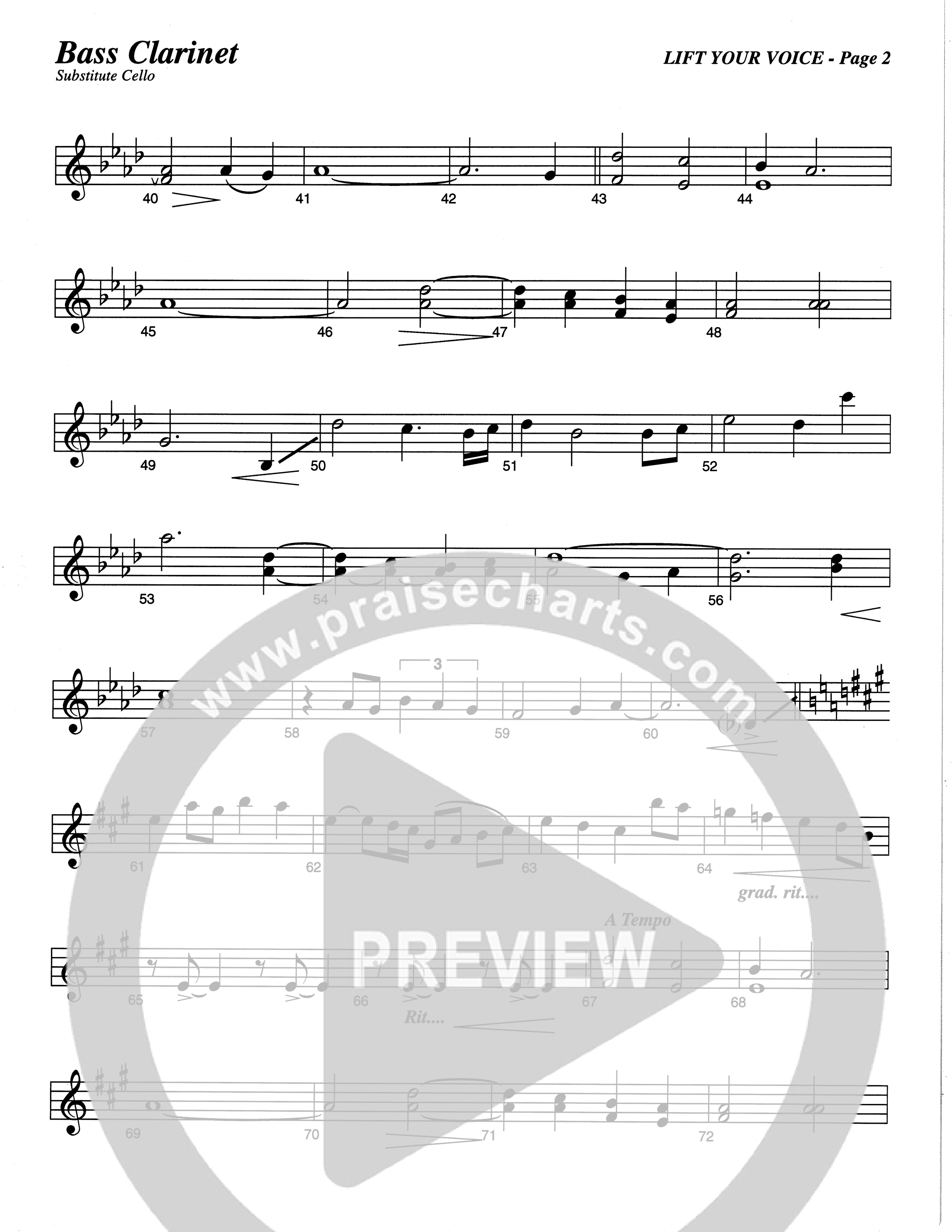 Lift Your Voice (Choral Anthem SATB) Bass Clarinet (The Brooklyn Tabernacle Choir / Arr. Carol Cymbala / Orch. Lari Goss)