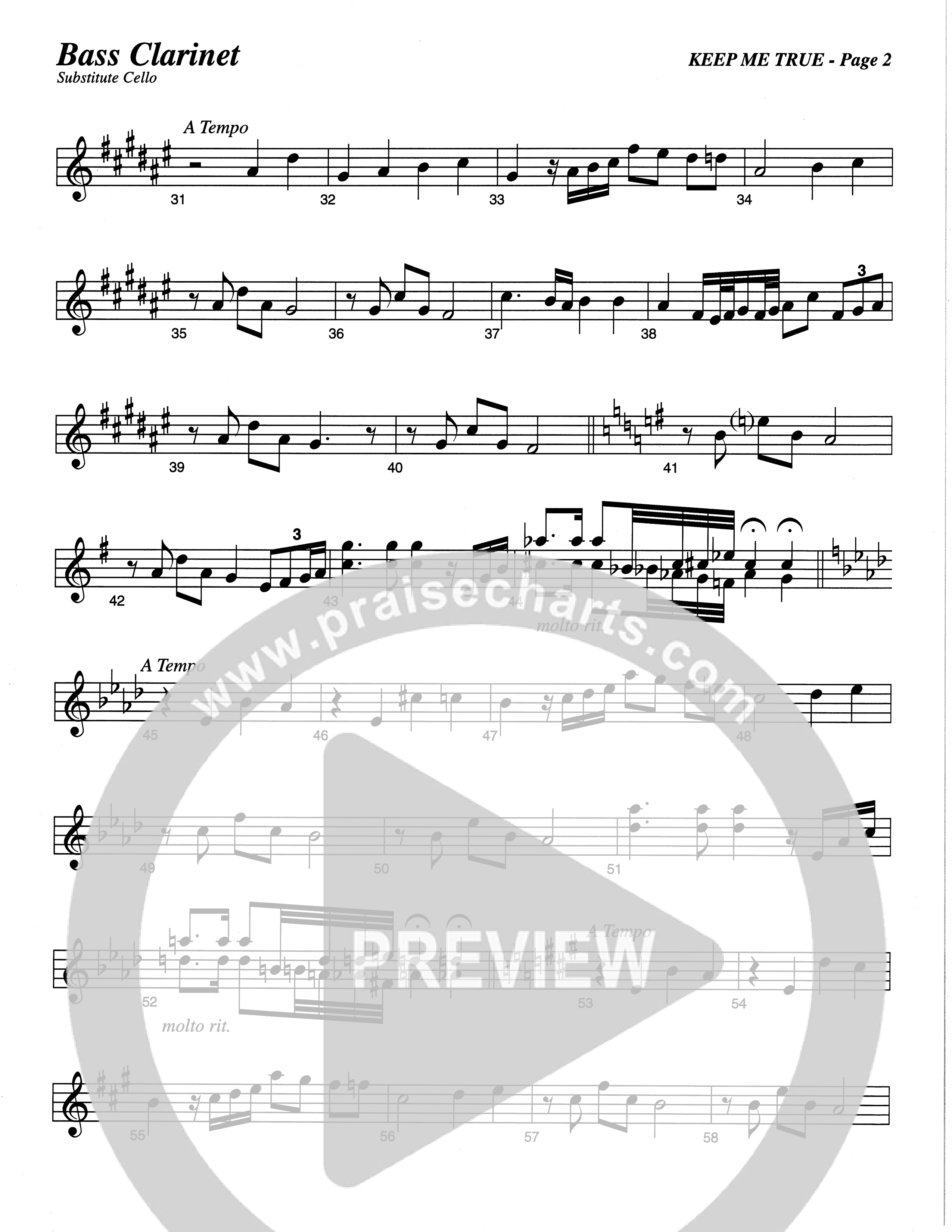 Keep Me True (Choral Anthem SATB) Bass Clarinet (The Brooklyn Tabernacle Choir / Arr. Carol Cymbala / Orch. Oliver Wells)