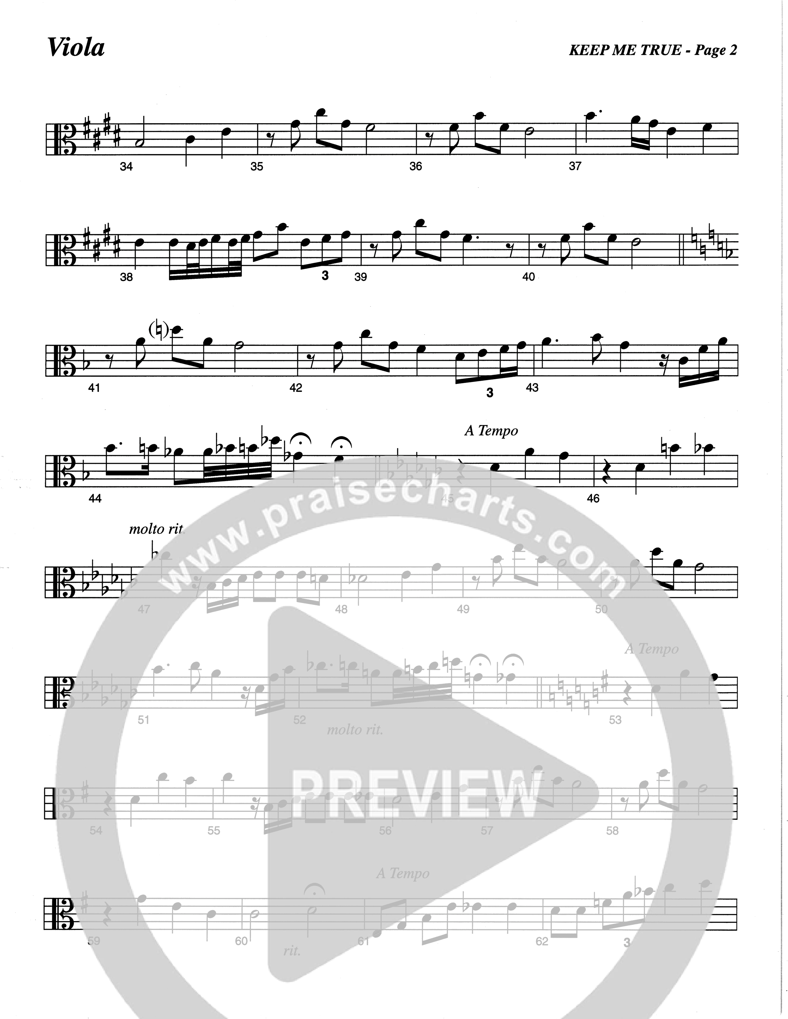 Keep Me True (Choral Anthem SATB) Viola (The Brooklyn Tabernacle Choir / Arr. Carol Cymbala / Orch. Oliver Wells)