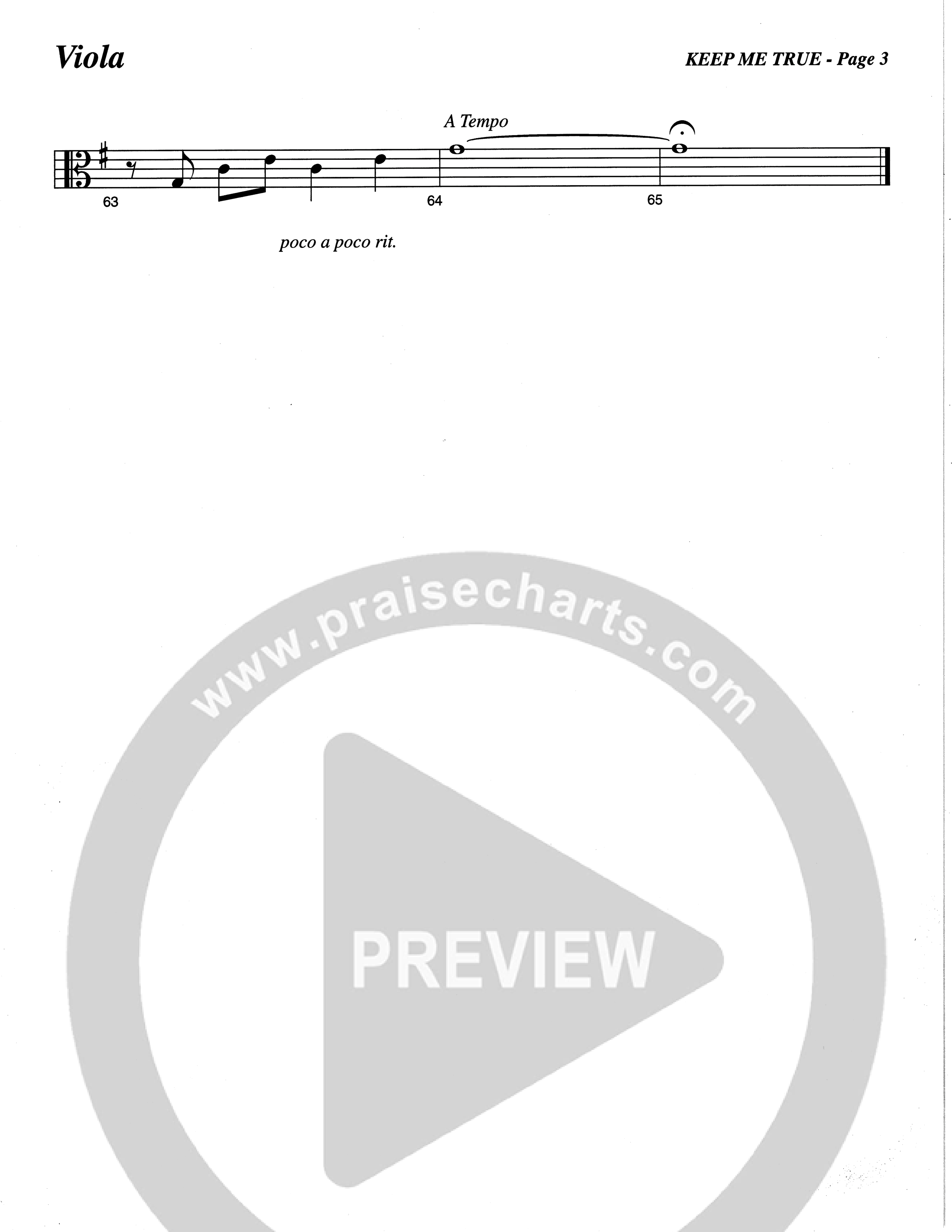 Keep Me True (Choral Anthem SATB) Viola (The Brooklyn Tabernacle Choir / Arr. Carol Cymbala / Orch. Oliver Wells)