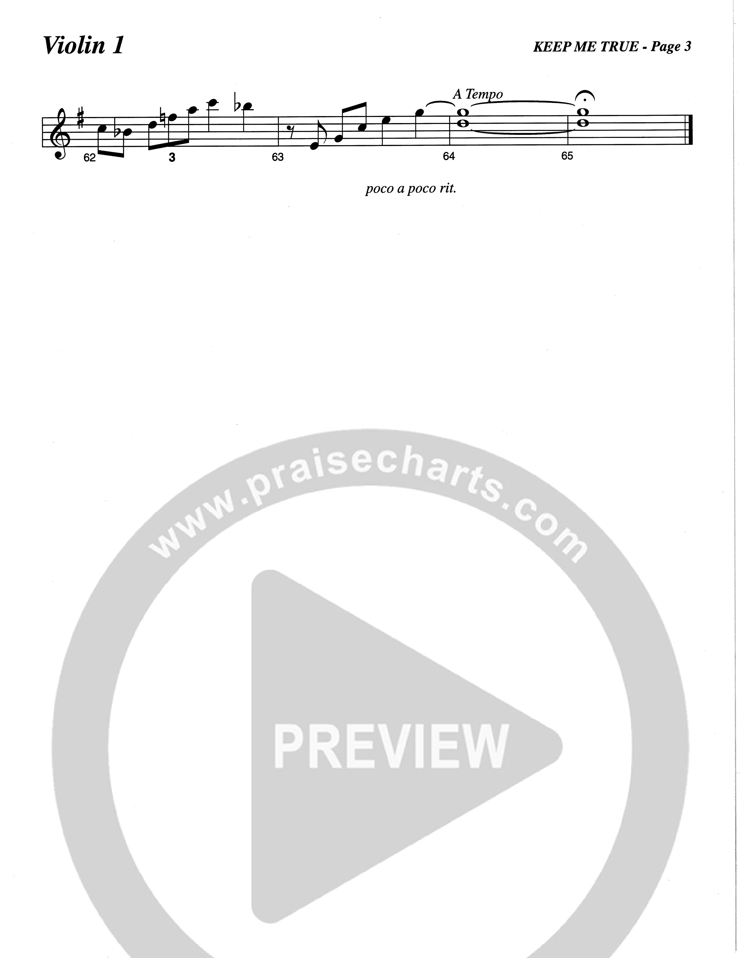 Keep Me True (Choral Anthem SATB) Violin 1 (The Brooklyn Tabernacle Choir / Arr. Carol Cymbala / Orch. Oliver Wells)