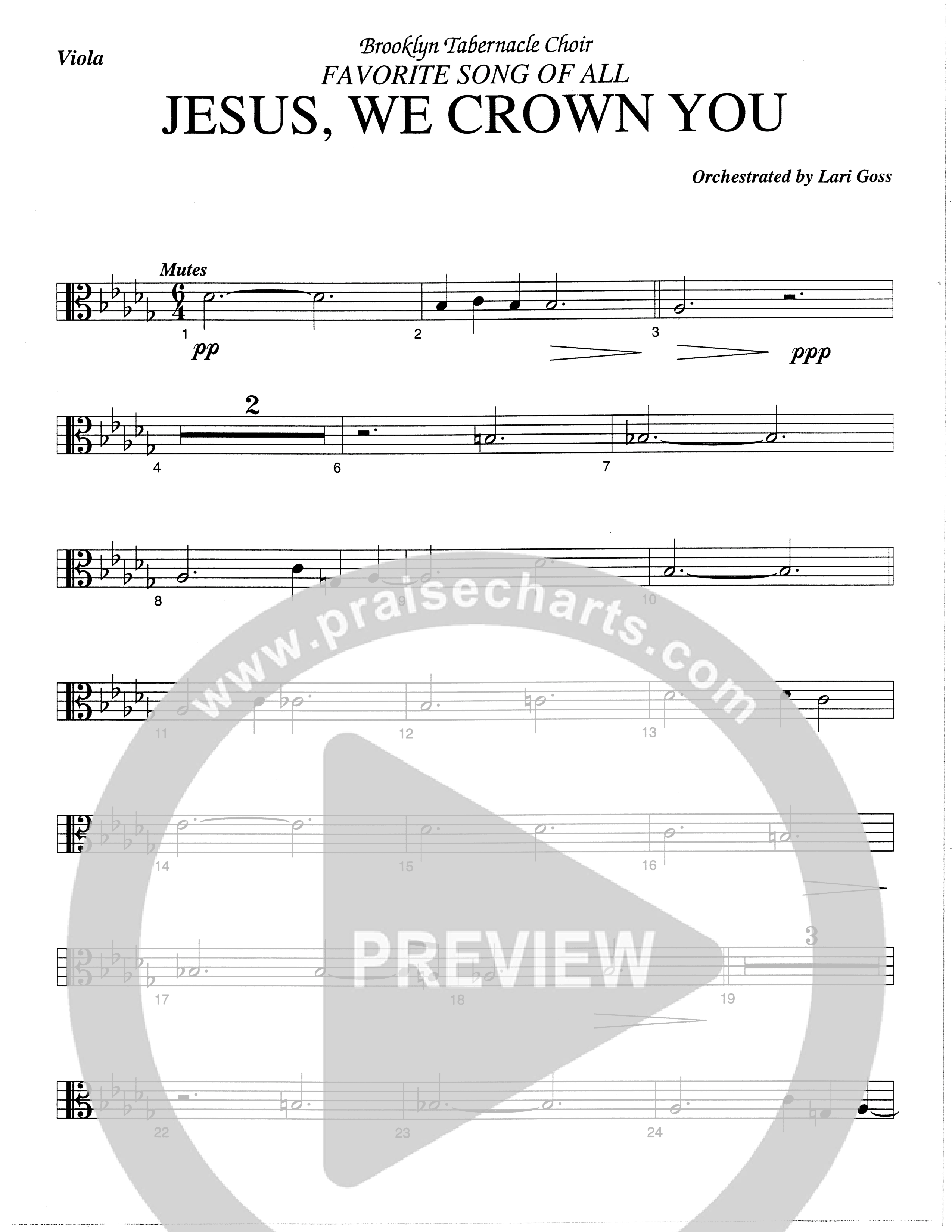 Jesus We Crown You With Praise (Choral Anthem SATB) Viola (The Brooklyn Tabernacle Choir / Arr. Carol Cymbala / Orch. Lari Goss)