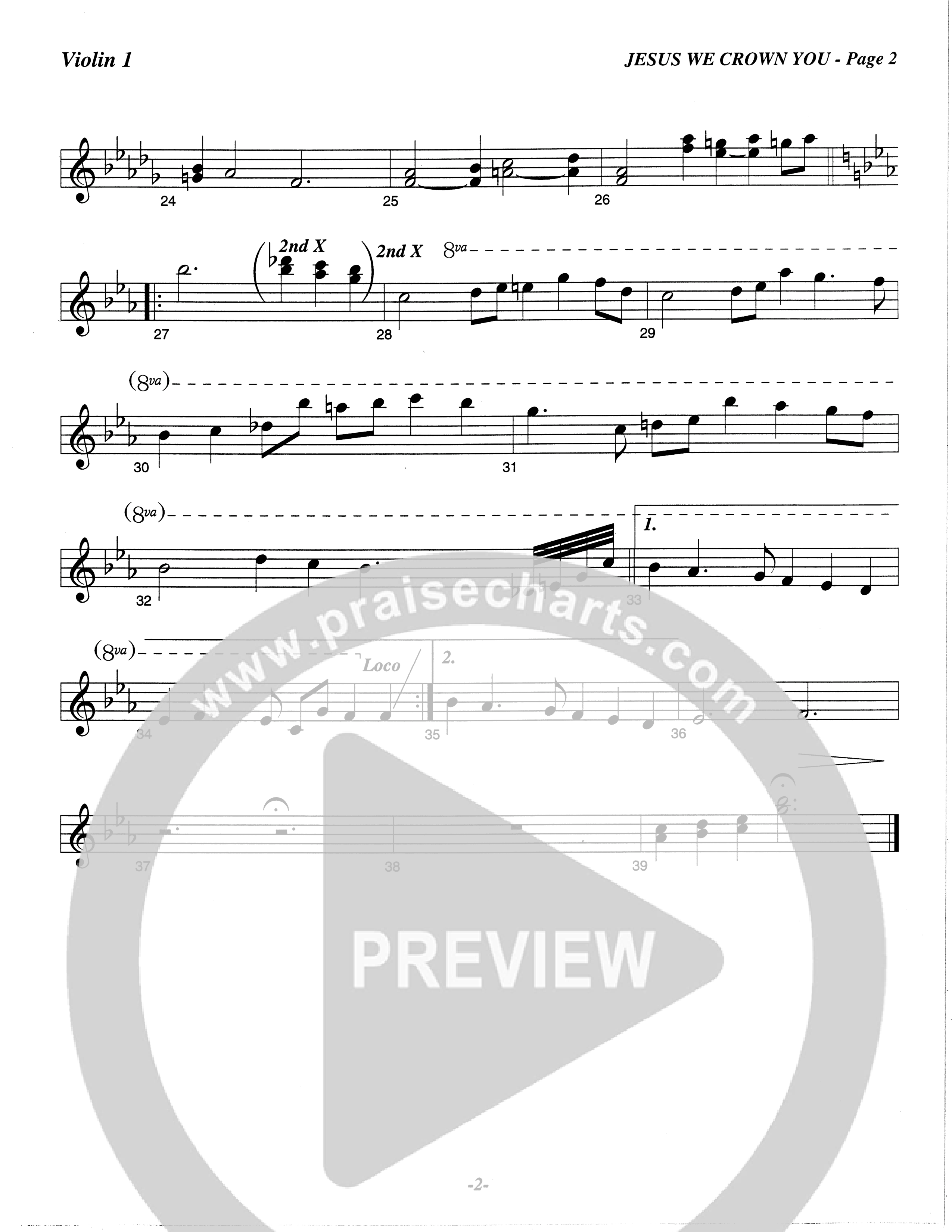 Jesus We Crown You With Praise (Choral Anthem SATB) Violin 1 (The Brooklyn Tabernacle Choir / Arr. Carol Cymbala / Orch. Lari Goss)