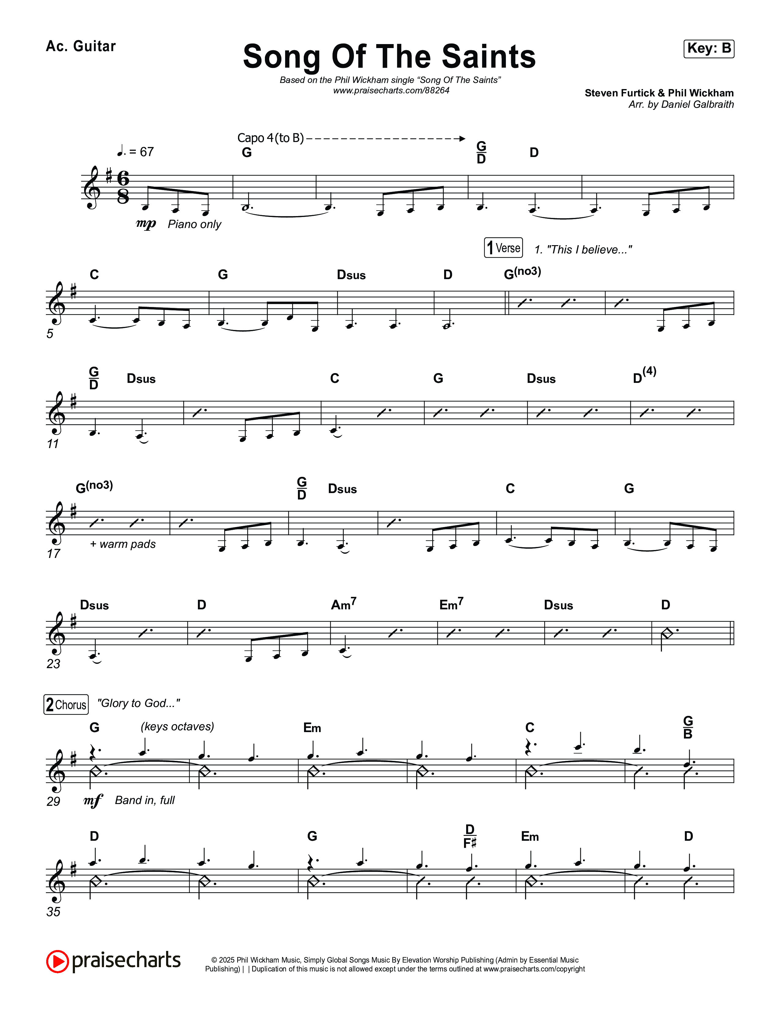 Song Of The Saints Acoustic Guitar (Phil Wickham)