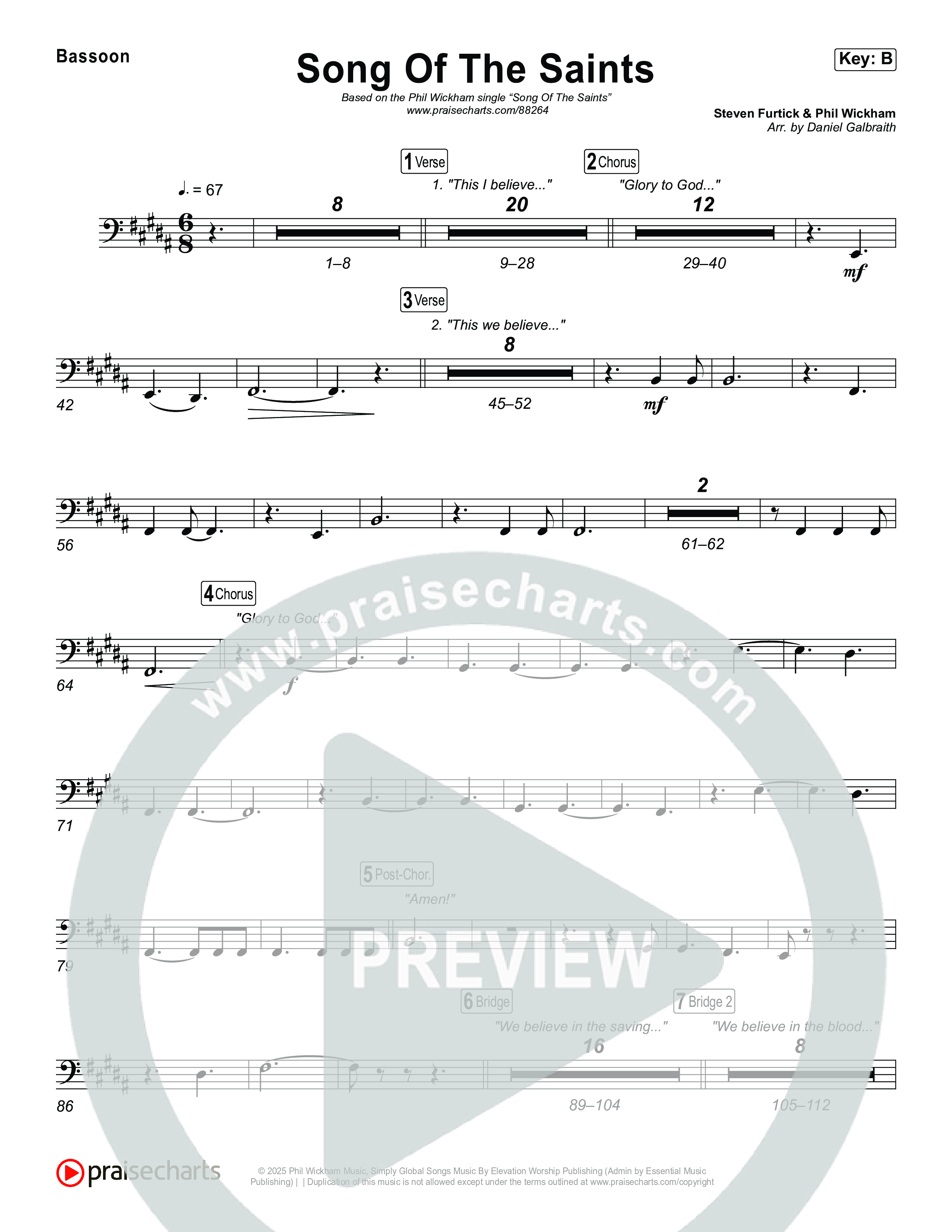 Song Of The Saints Bassoon (Phil Wickham)