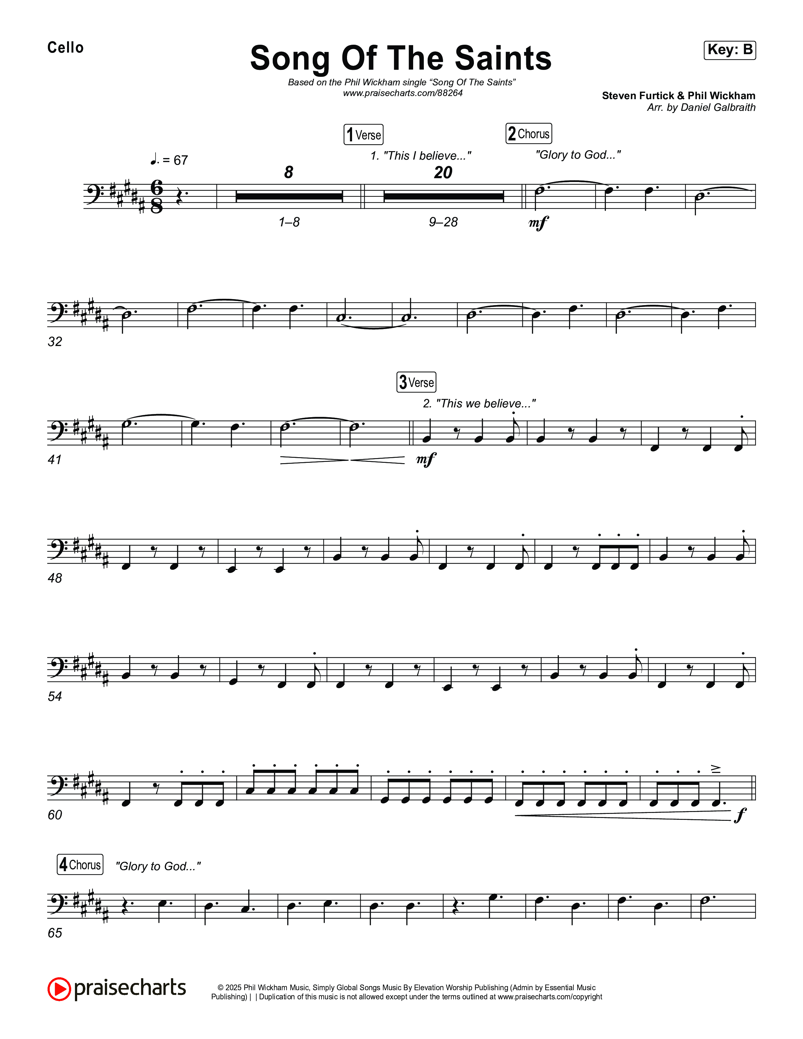 Song Of The Saints Cello (Phil Wickham)