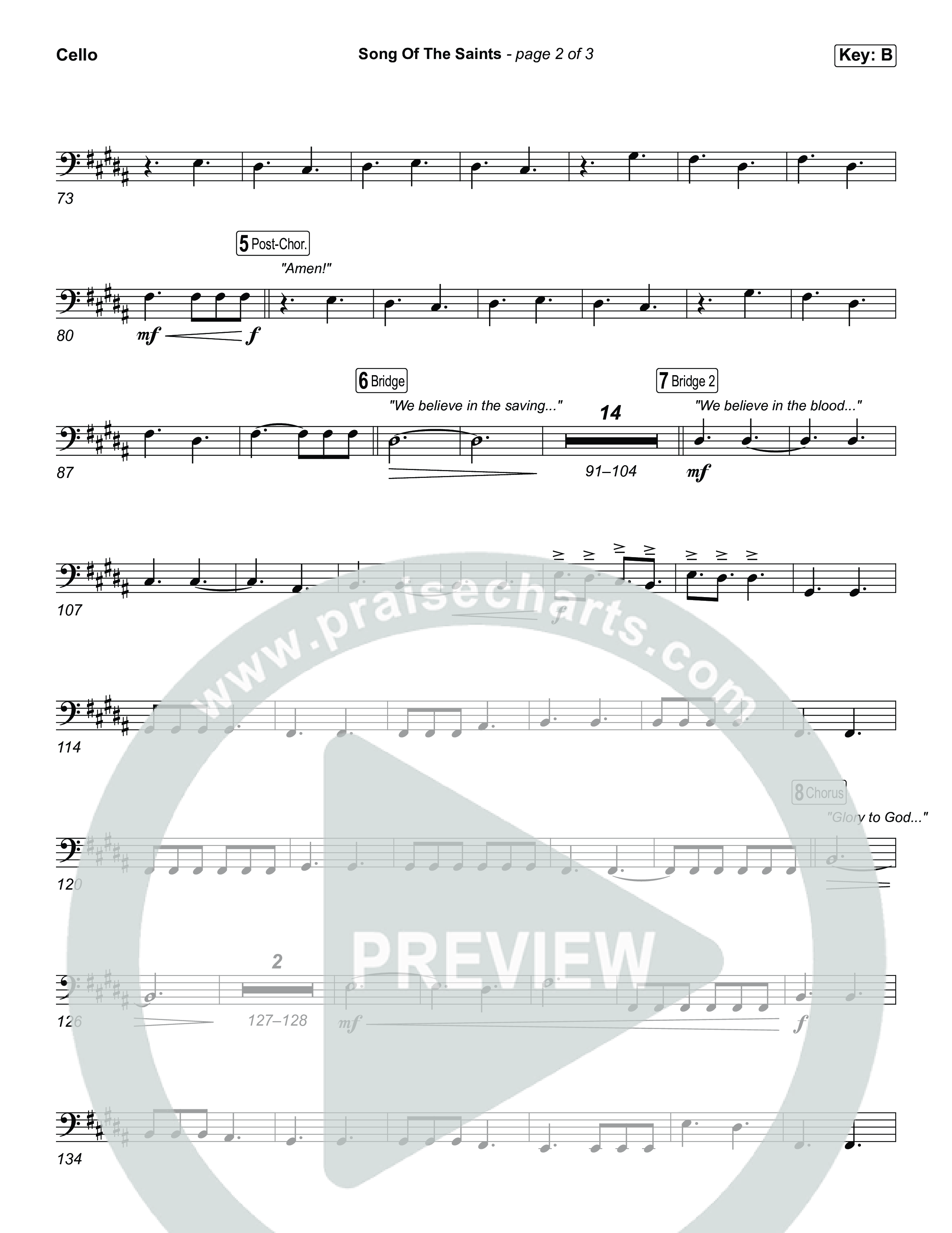 Song Of The Saints Cello (Phil Wickham)