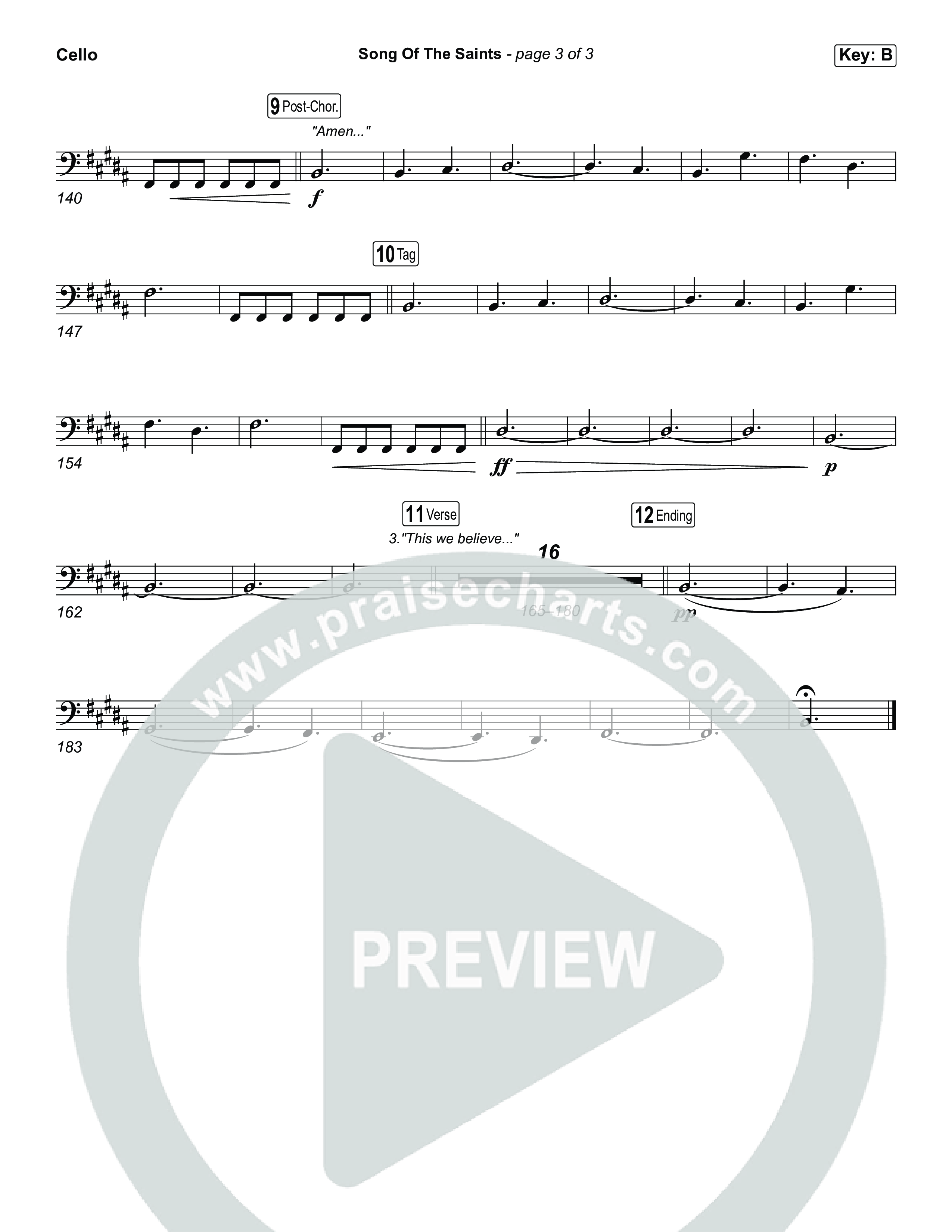 Song Of The Saints Cello (Phil Wickham)