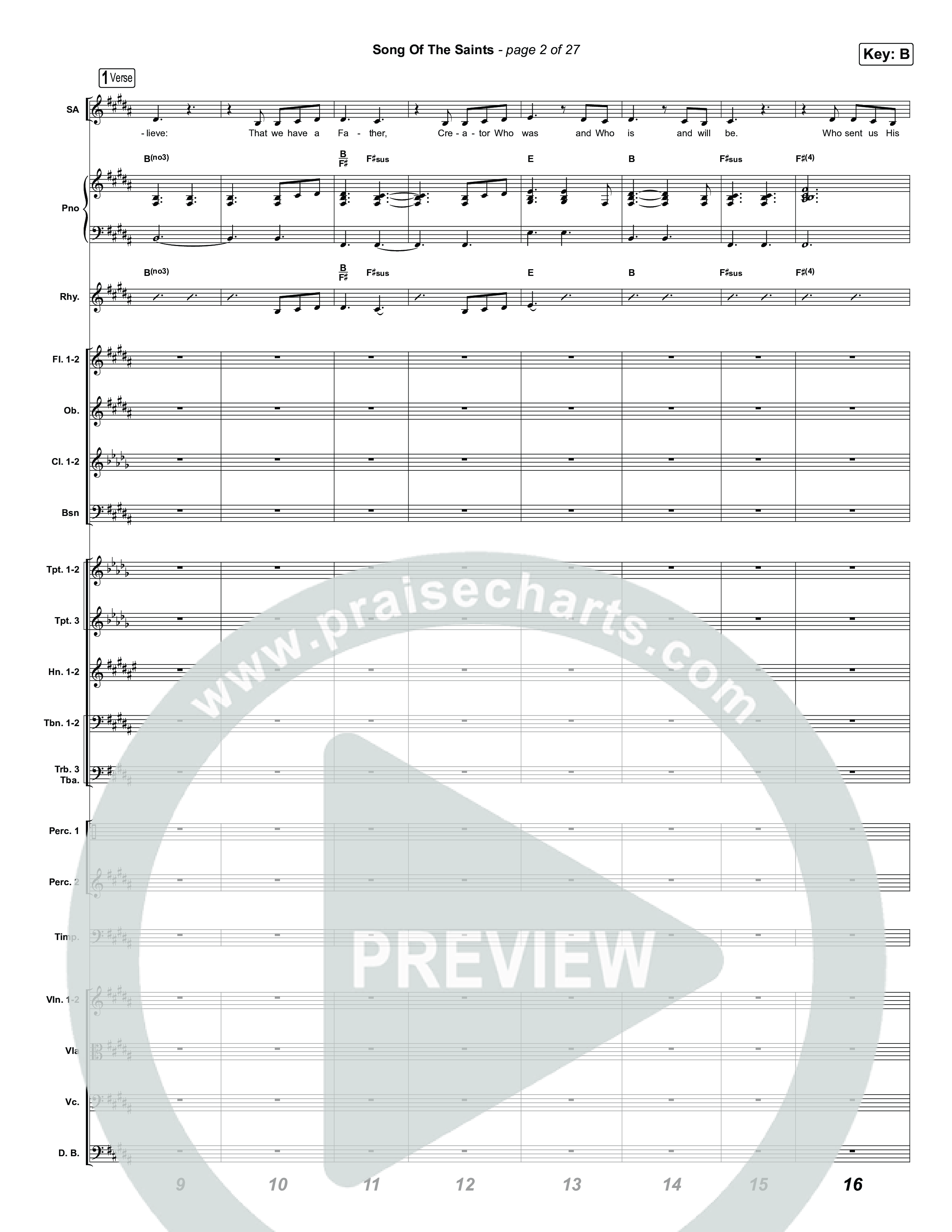 Song Of The Saints Conductor's Score (Phil Wickham)