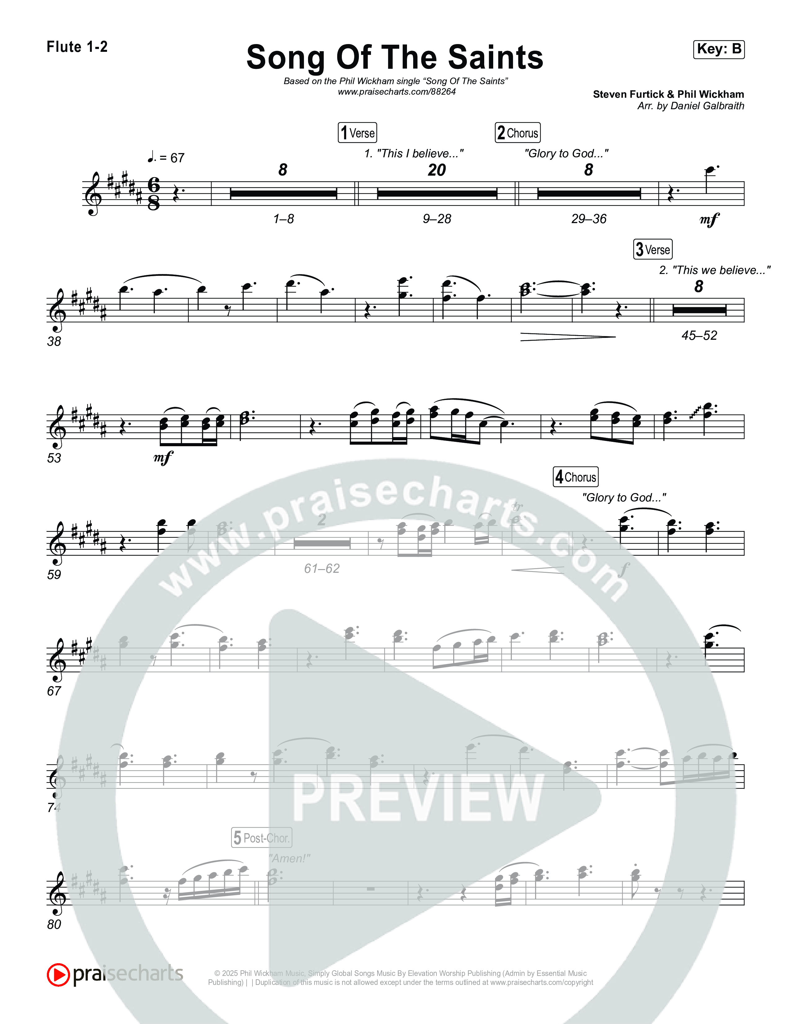 Song Of The Saints Flute 1,2 (Phil Wickham)