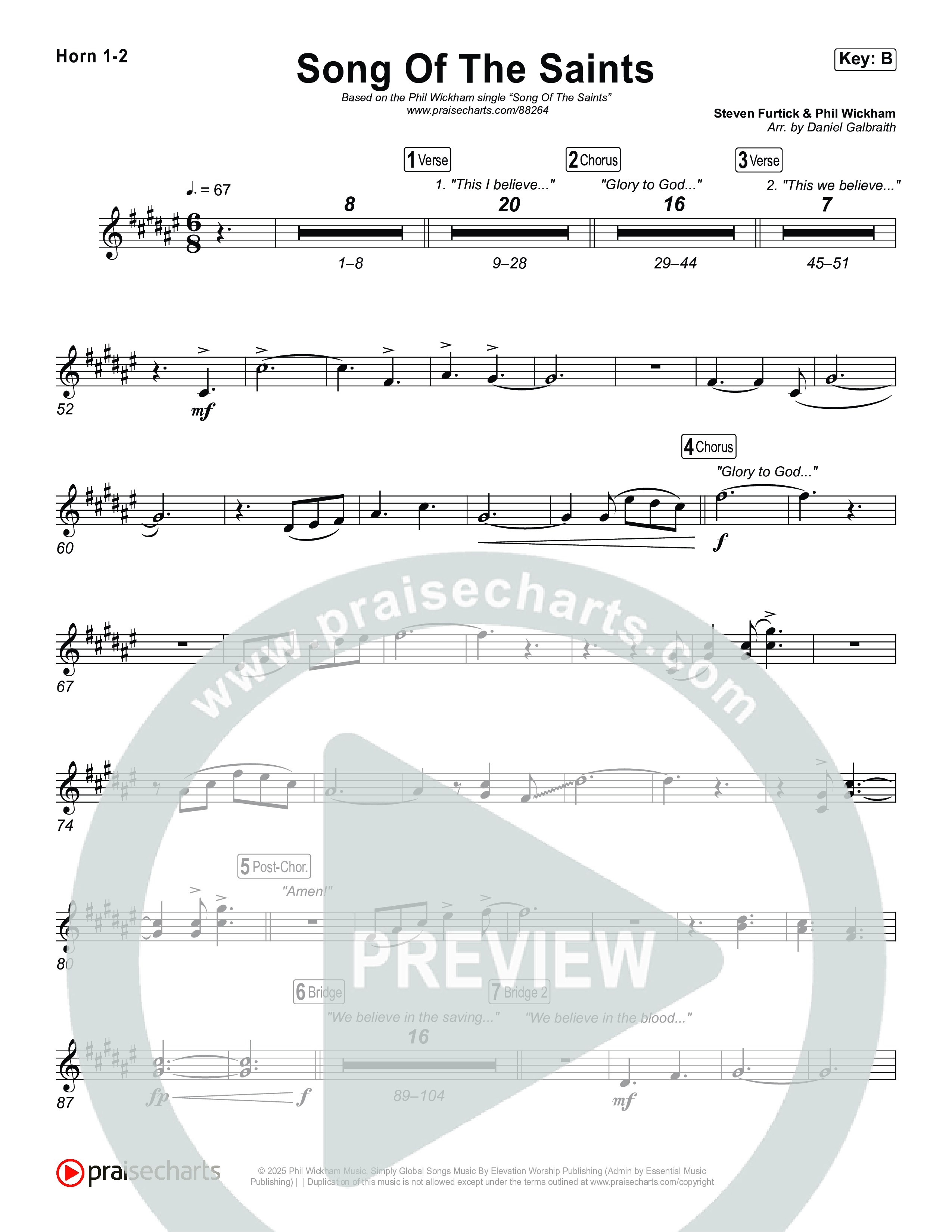 Song Of The Saints French Horn 1,2 (Phil Wickham)