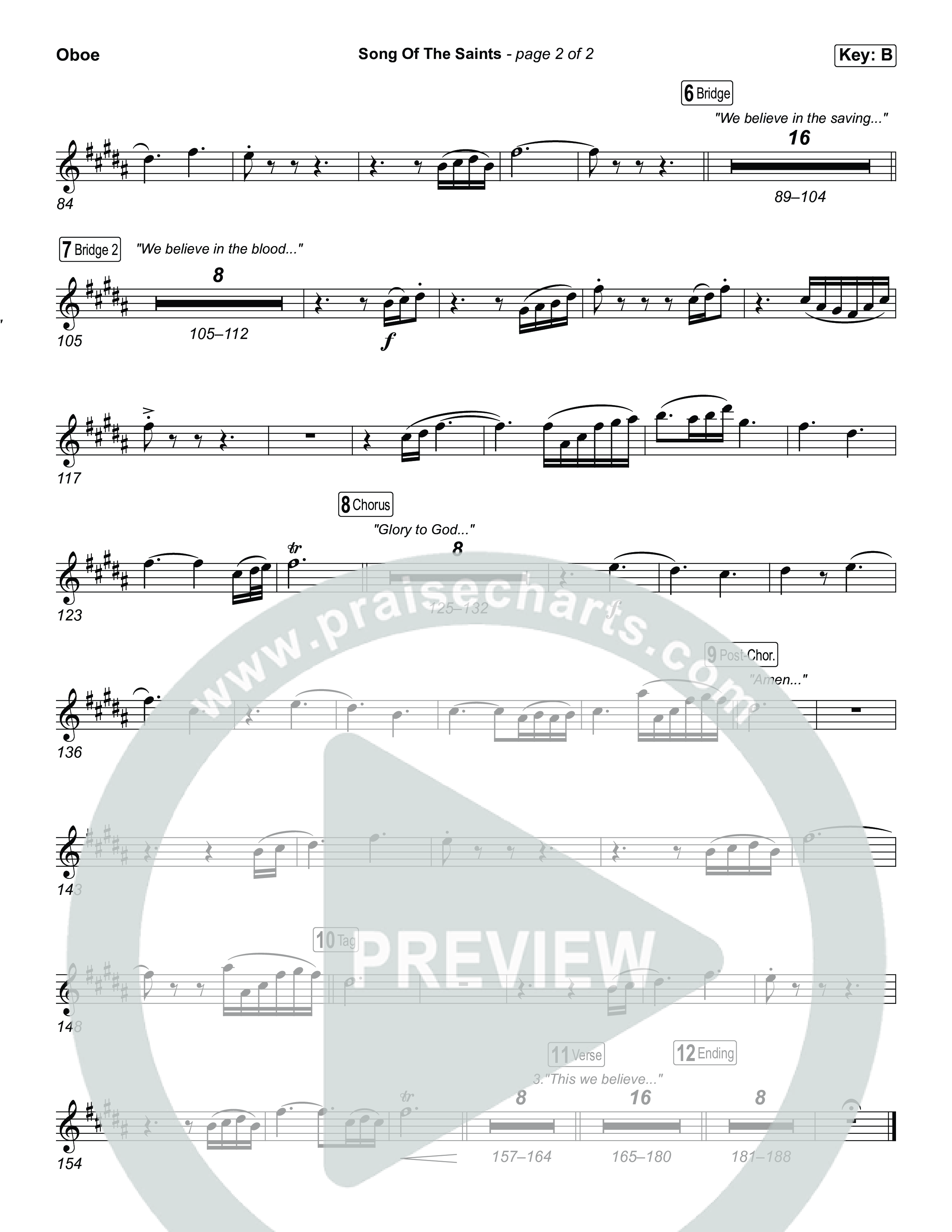 Song Of The Saints Oboe (Phil Wickham)