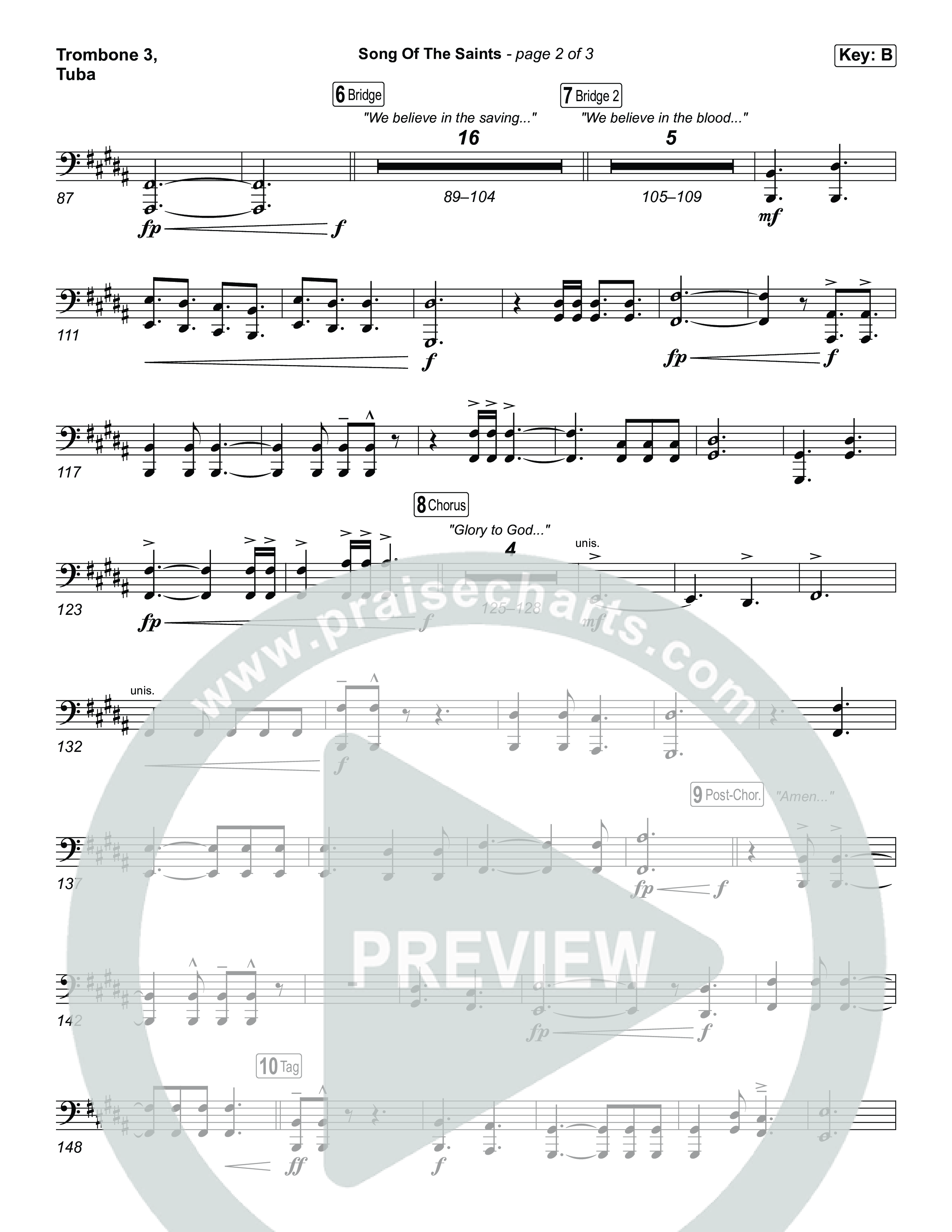 Song Of The Saints Trombone 3/Tuba (Phil Wickham)